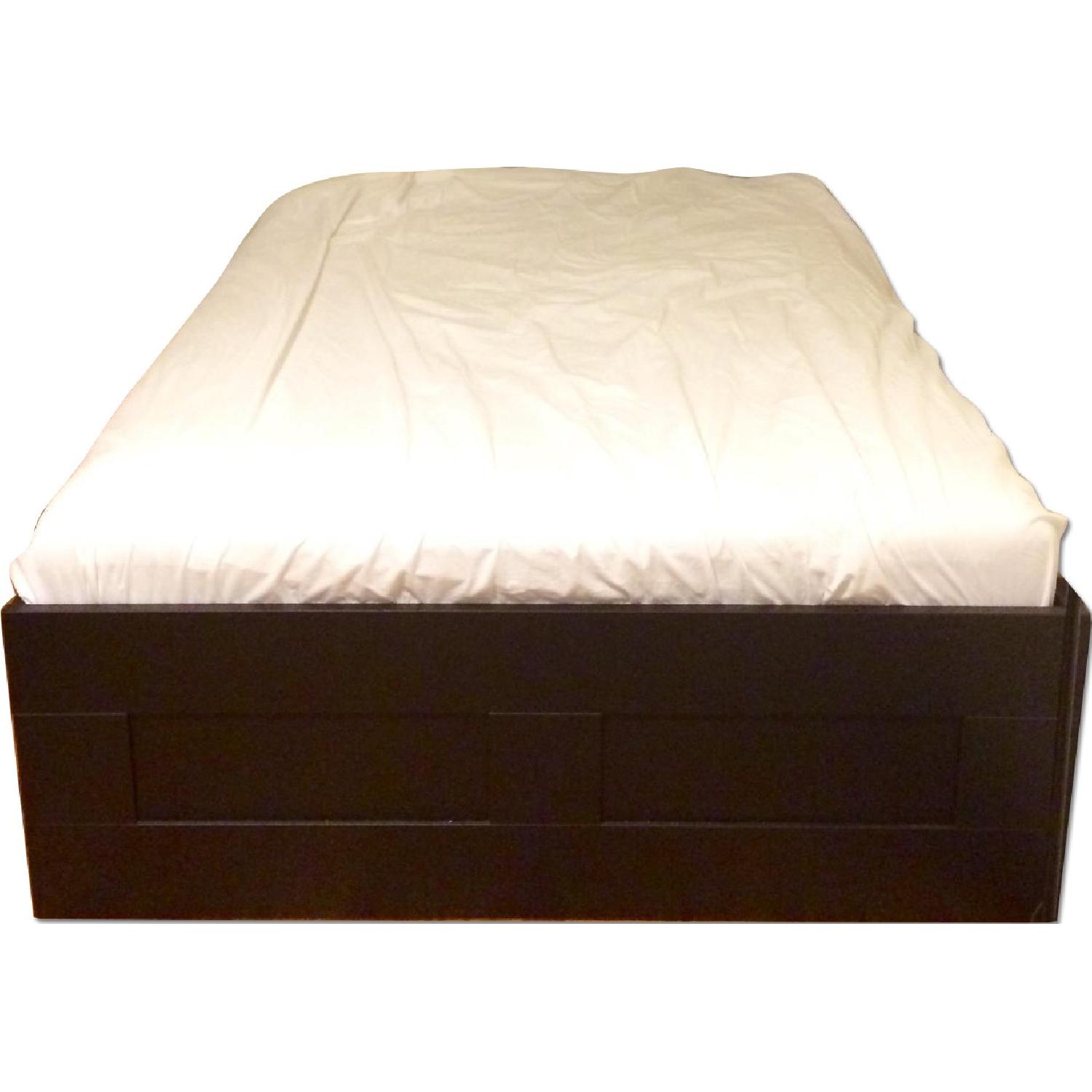 Ikea Brimnes Black Full Bed Frame w/ 4 Drawers AptDeco
