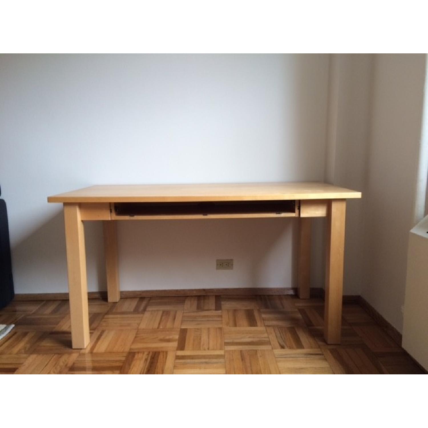 Crate & Barrel Solid Wood Desk AptDeco