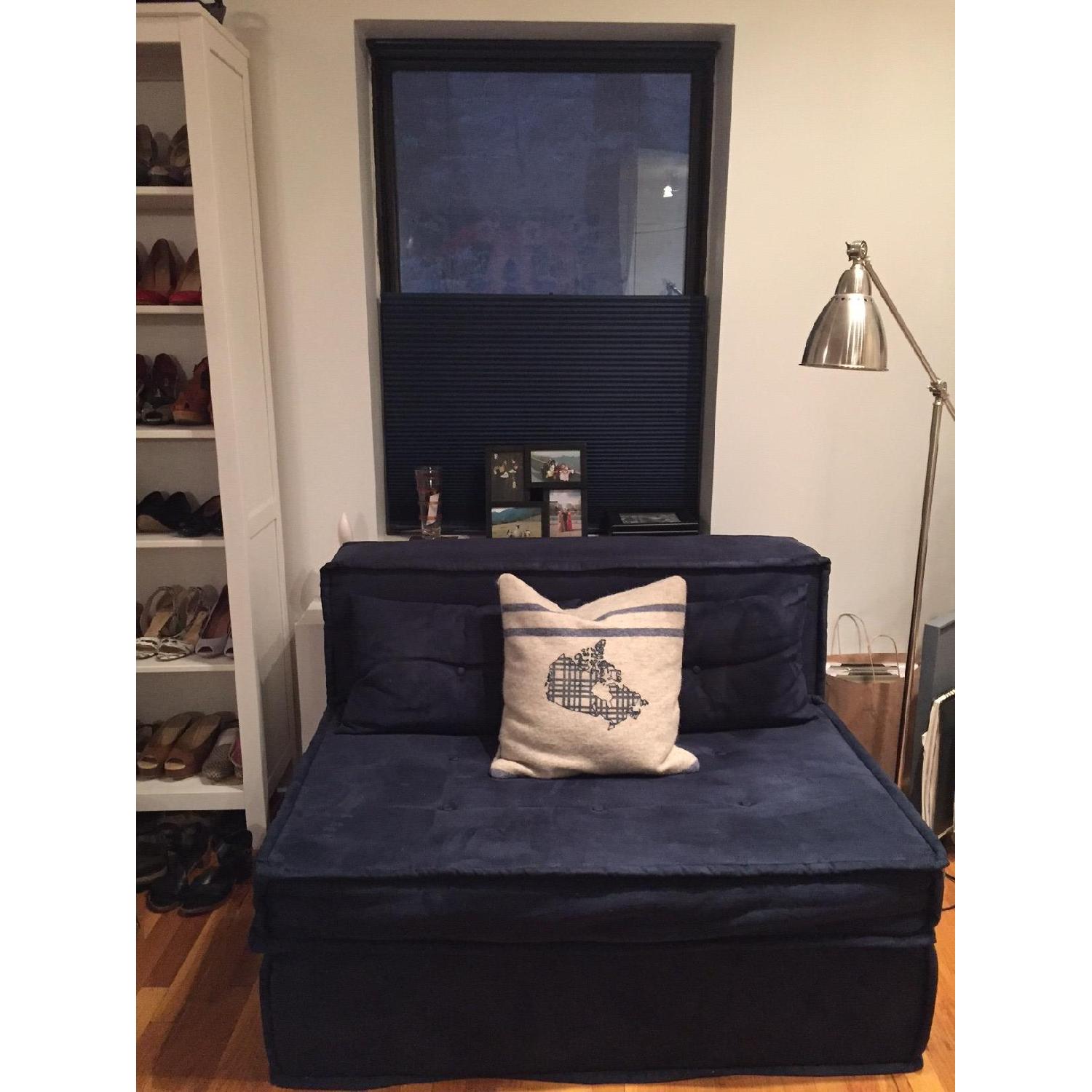 Pottery Barn Teen Sleeper Sofa/Pull Out Couch in Navy - image-1