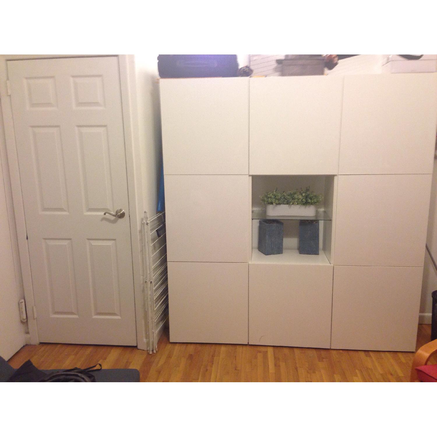 Ikea Gloss White Storage Unit AptDeco