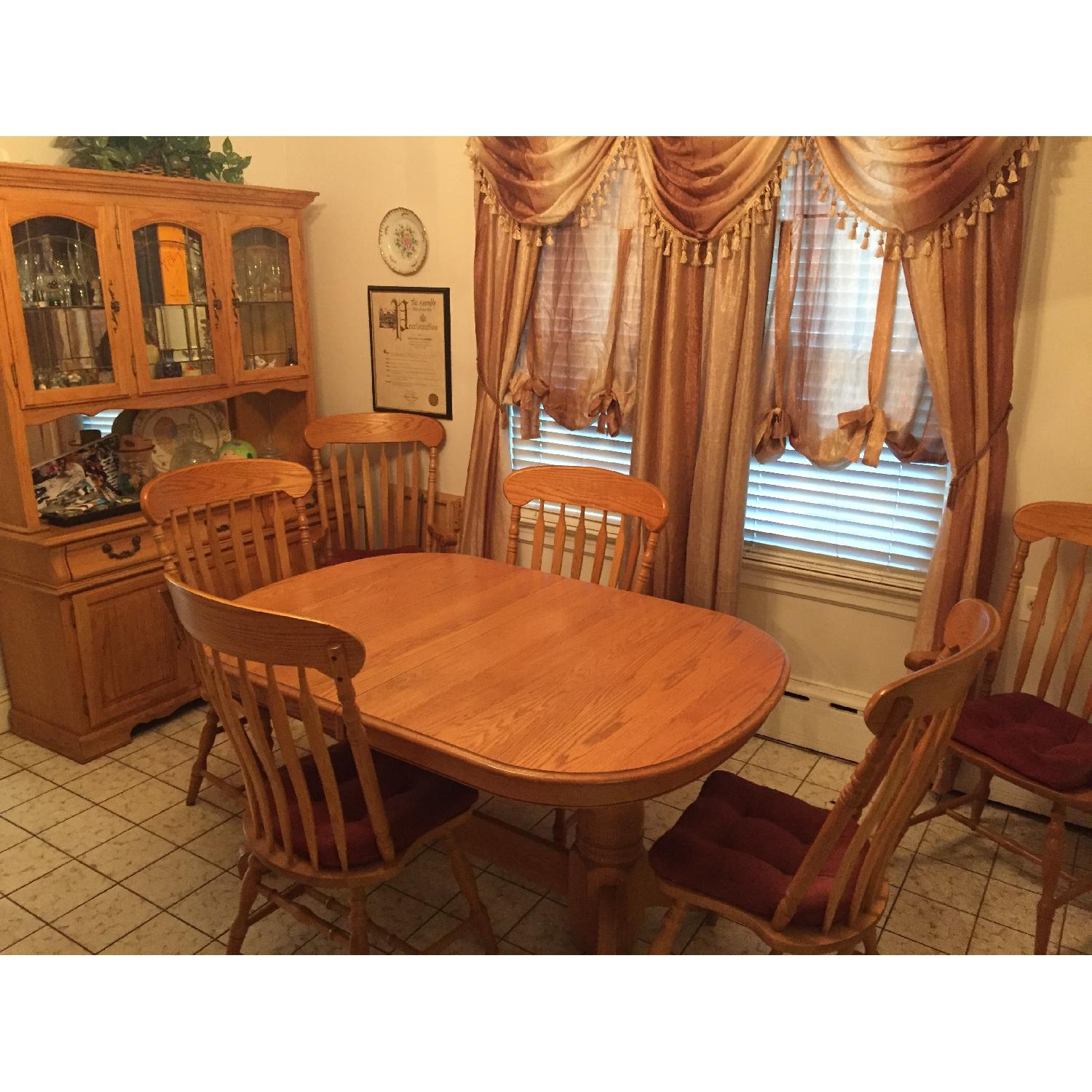 Nostalgic Oak Country Style 8 Piece Dining Room Set - image-5