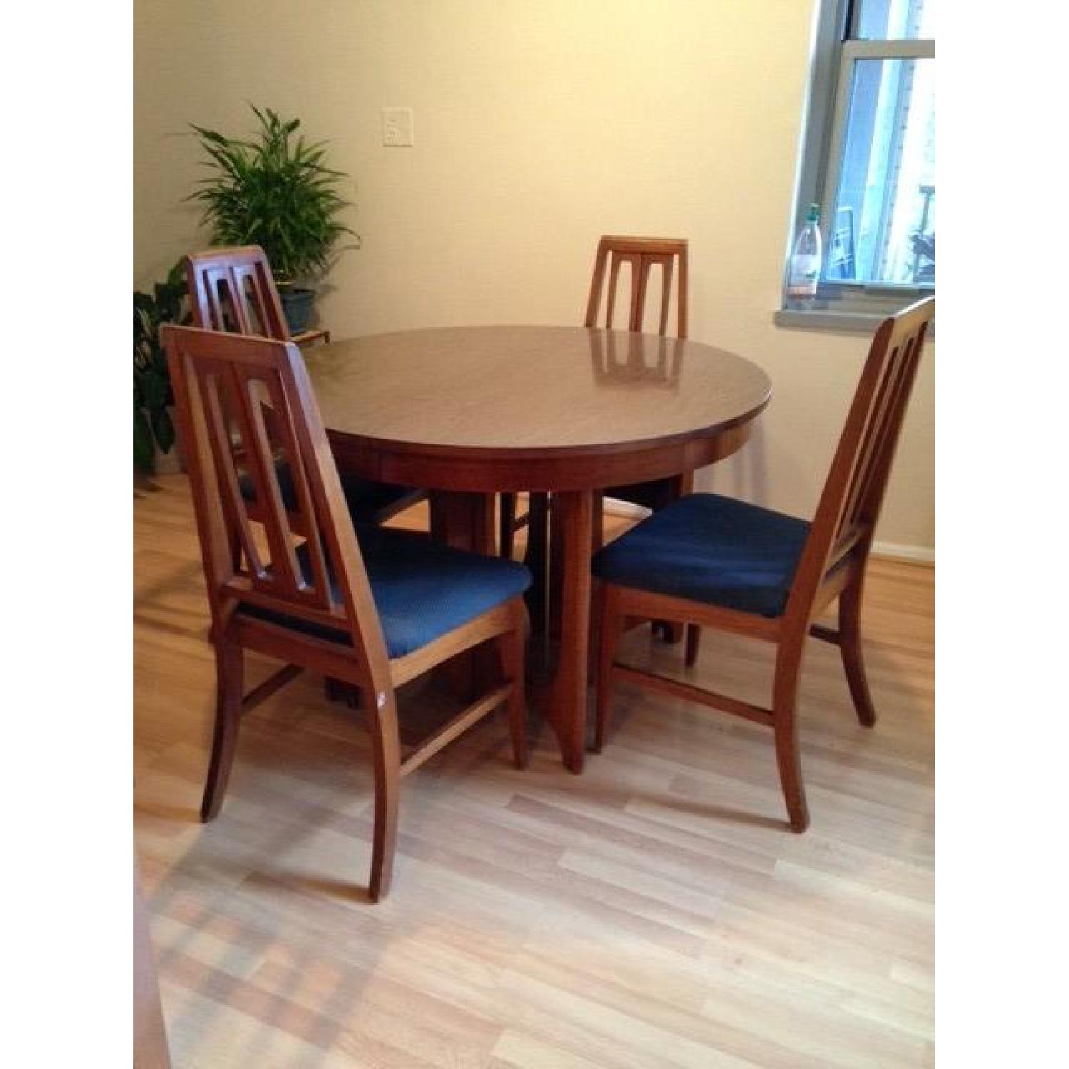 Mid Century Round Dining Table w/ 4 Chairs - image-7