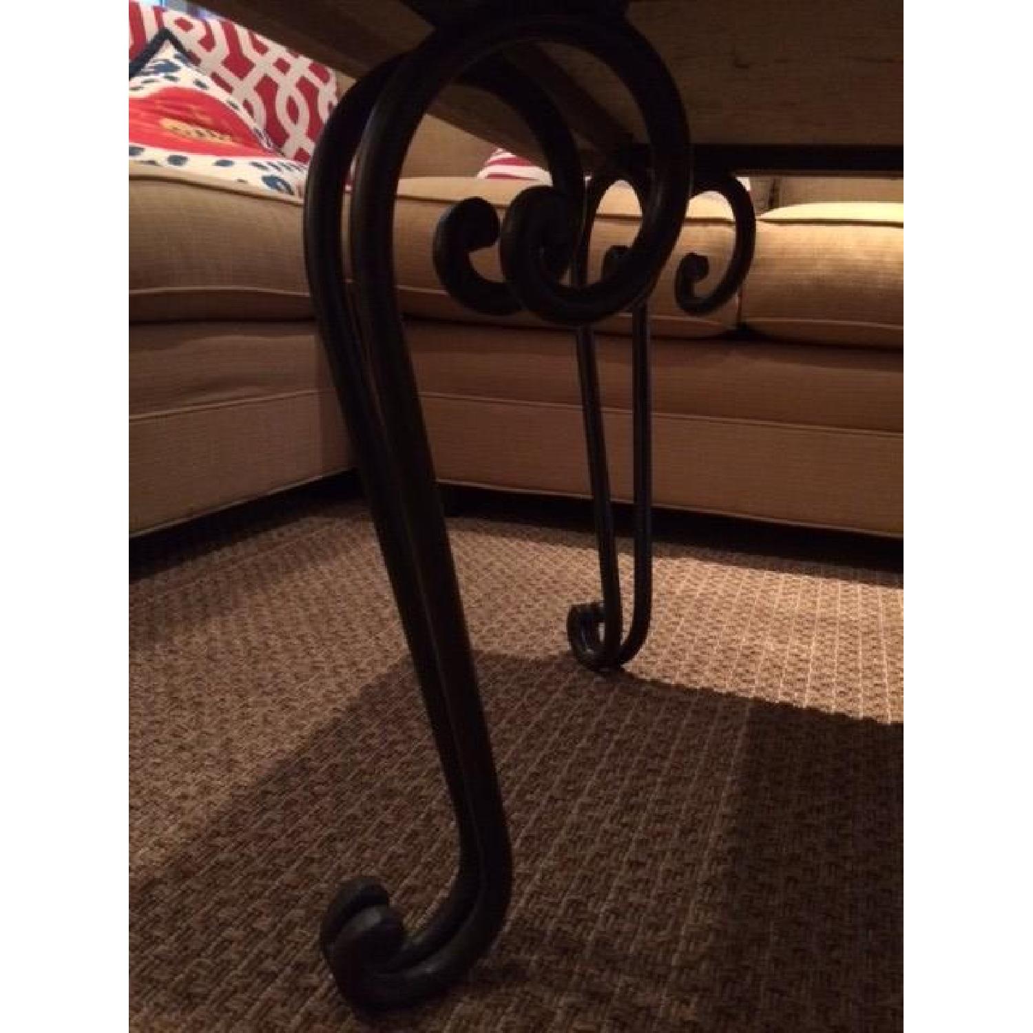 Granite-Top Wrought Iron Coffee Table - image-2