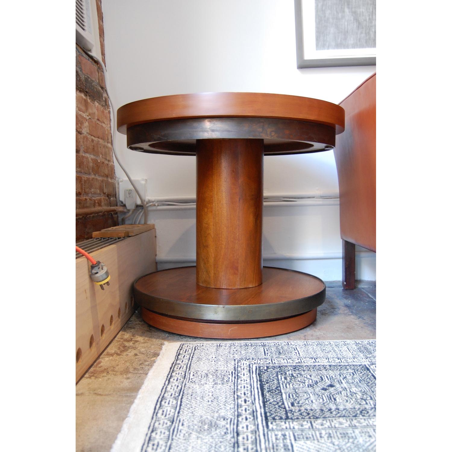 Vintage Round Spool End Table - image-7