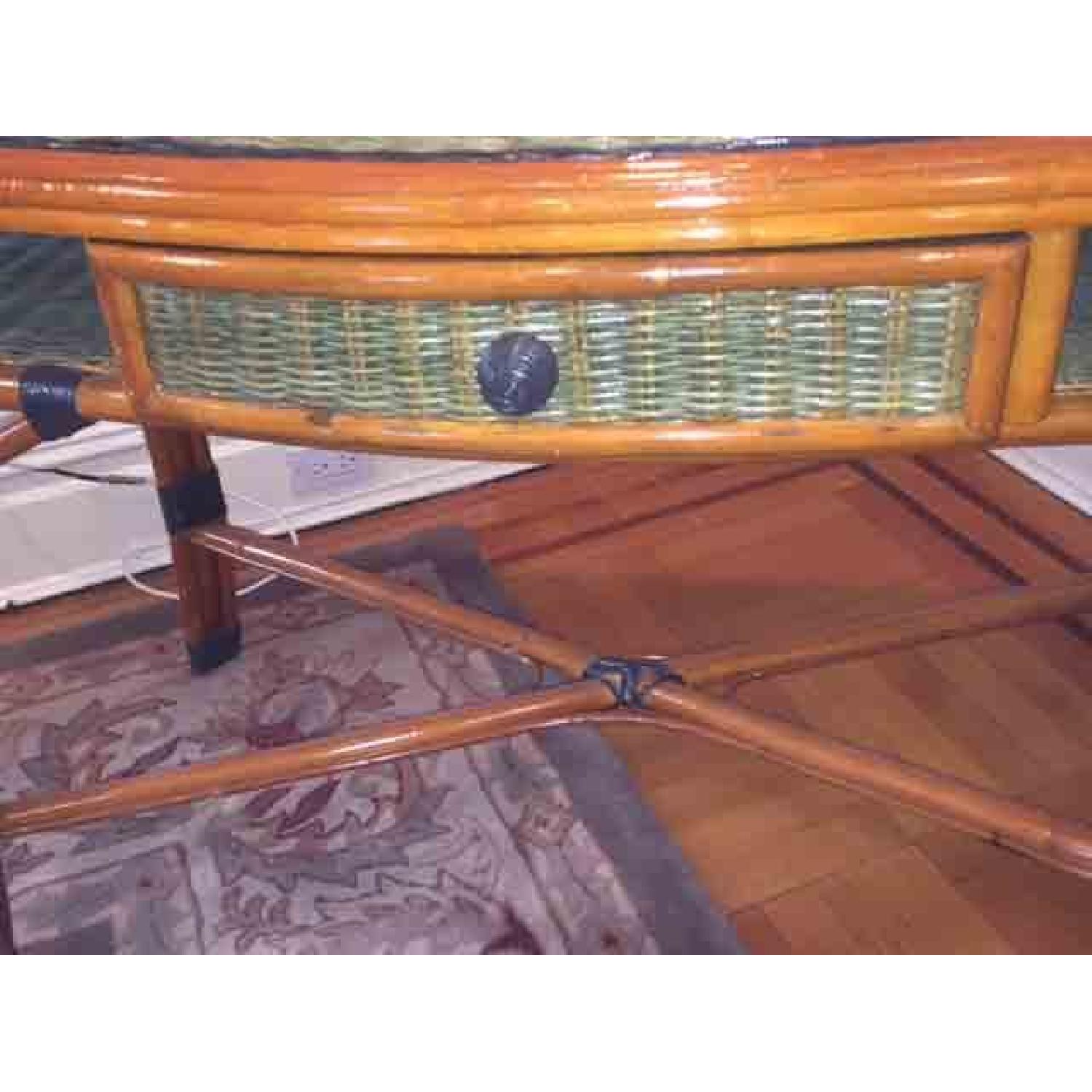 Grange French Fine Furniture Rattan Desk & Mirror w/ Chair - image-4