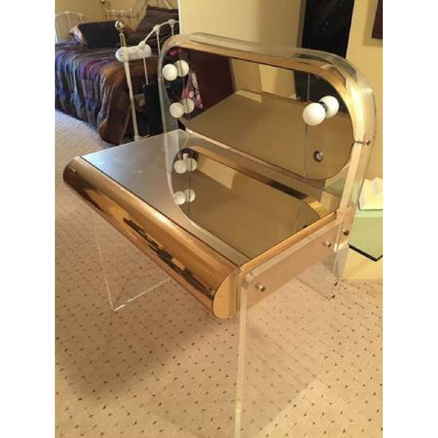 Vintage Lucite Vanity/Make Up Table w/ Lights - image-3