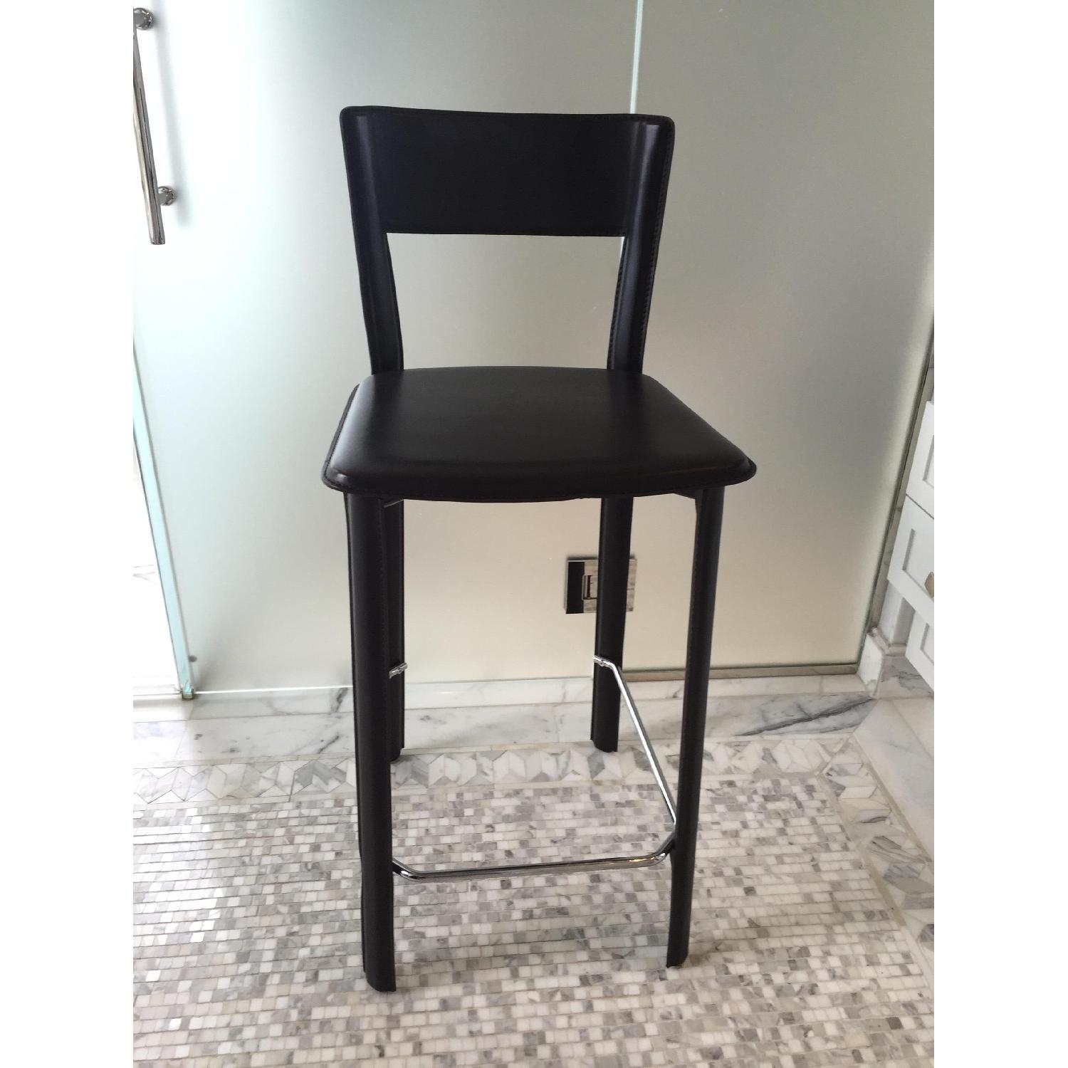 Design within Reach Allegro Italian Leather Counter Height Bar Stools - Pair - image-2