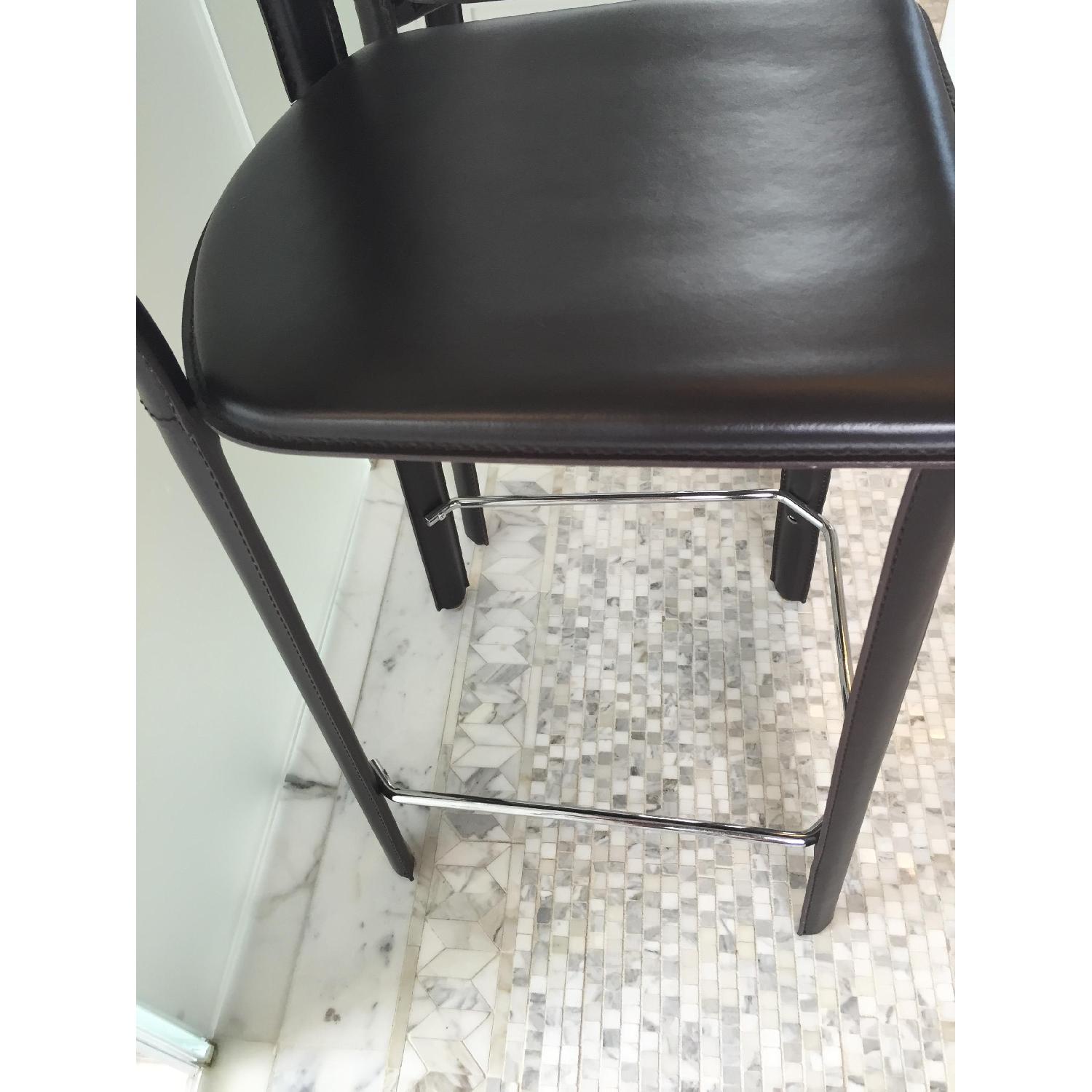 Design within Reach Allegro Italian Leather Counter Height Bar Stools - Pair - image-4