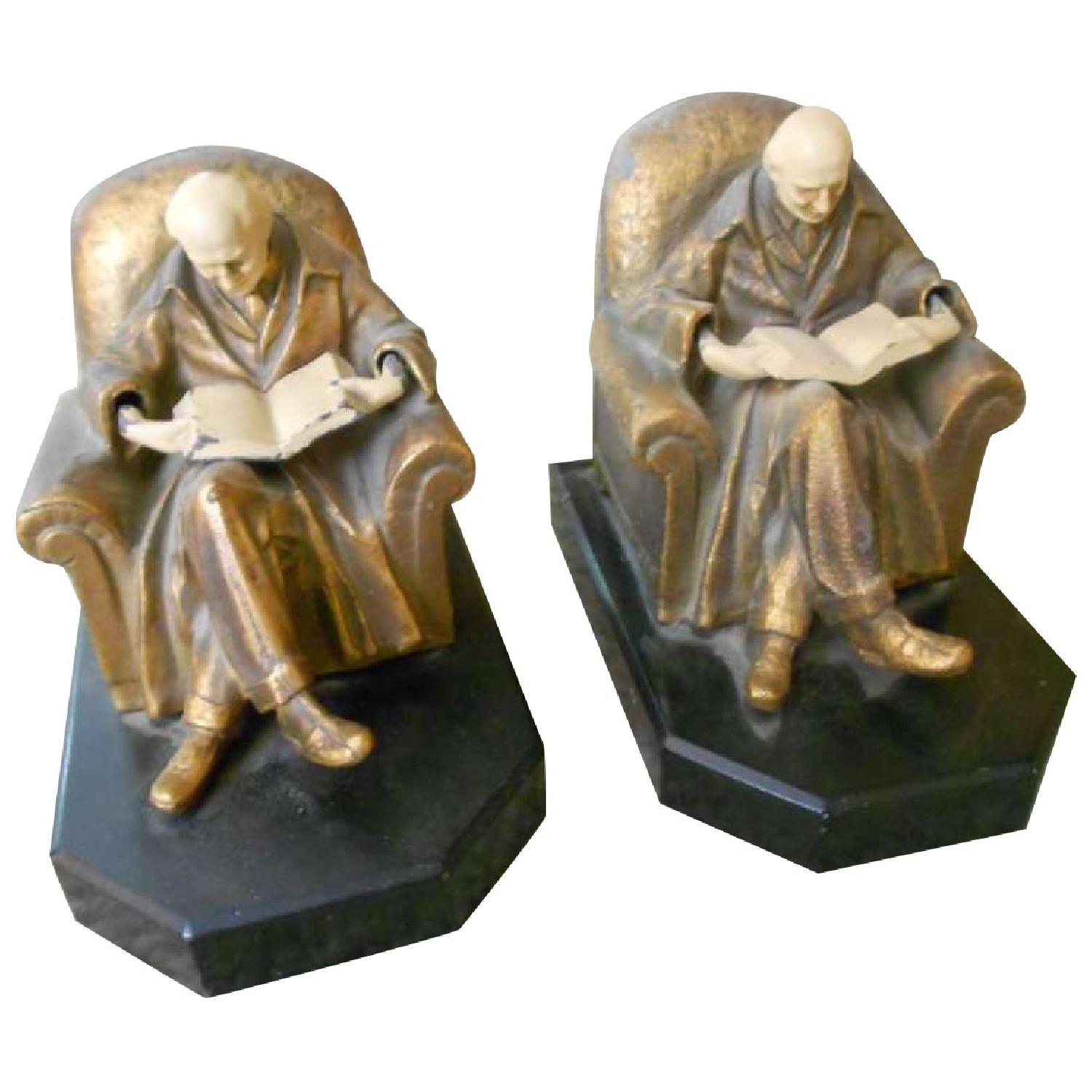 J. B. Hirsh Antique Book Ends - Pair - image-0
