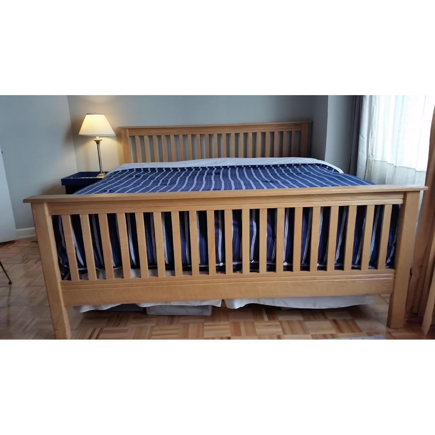 Solid Oak Mission-Style King Size Bed - image-2