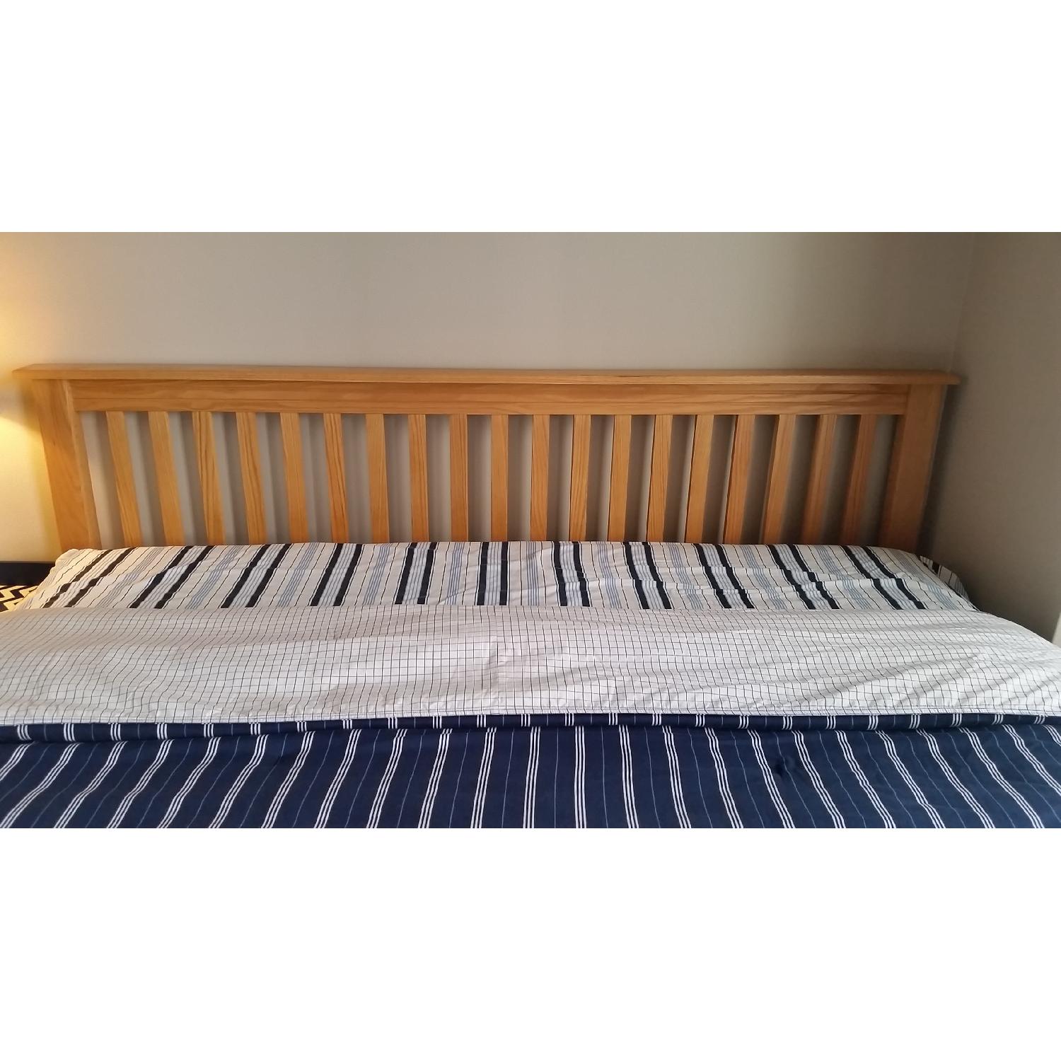 Solid Oak Mission-Style King Size Bed - image-3