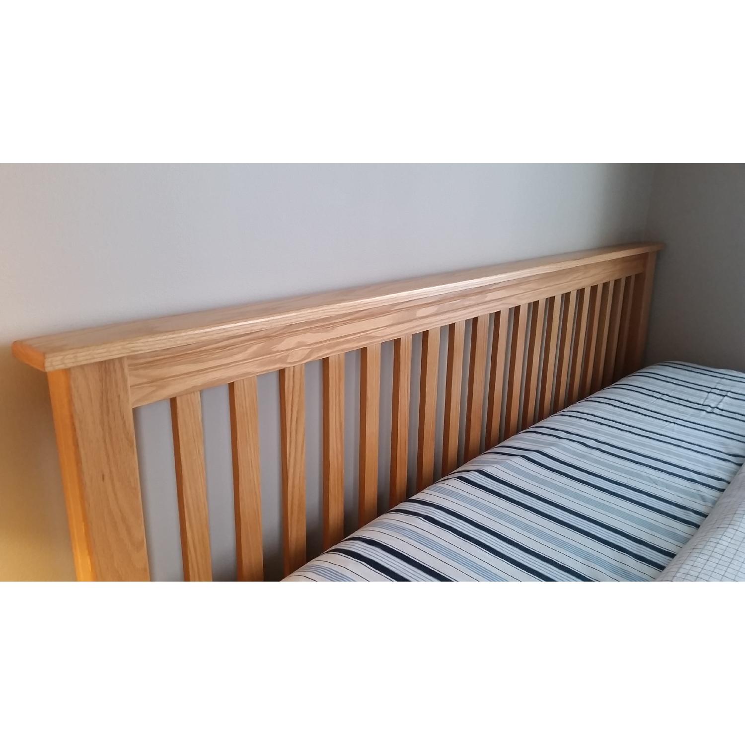 Solid Oak Mission-Style King Size Bed - image-4