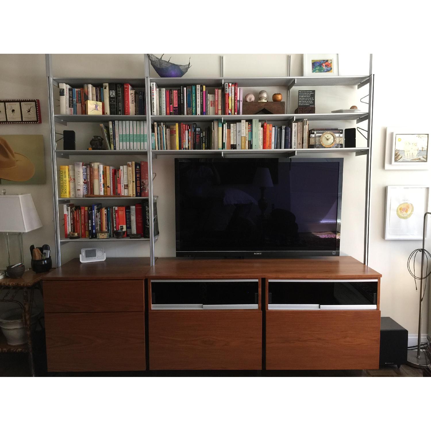 Rakks Custom Shelving & Walnut Credenza/Media Storage Unit - image-1