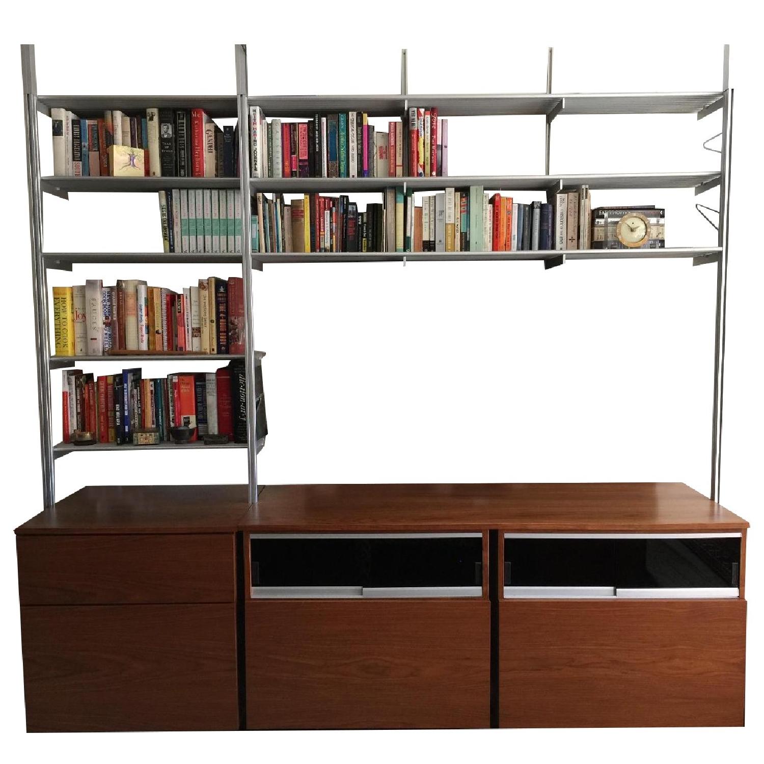 Rakks Custom Shelving & Walnut Credenza/Media Storage Unit - image-0