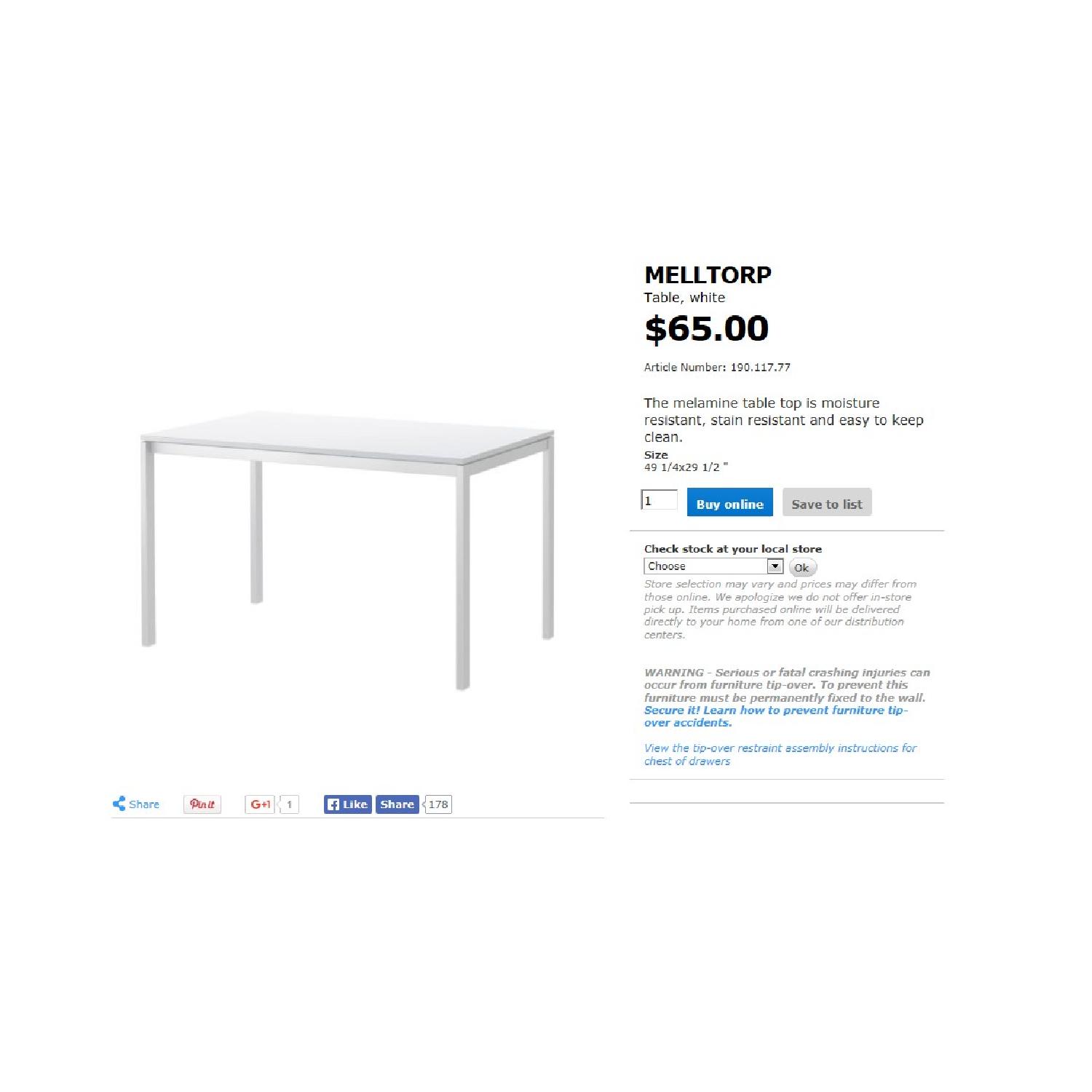 Ikea Melltorp Dining Table - image-1
