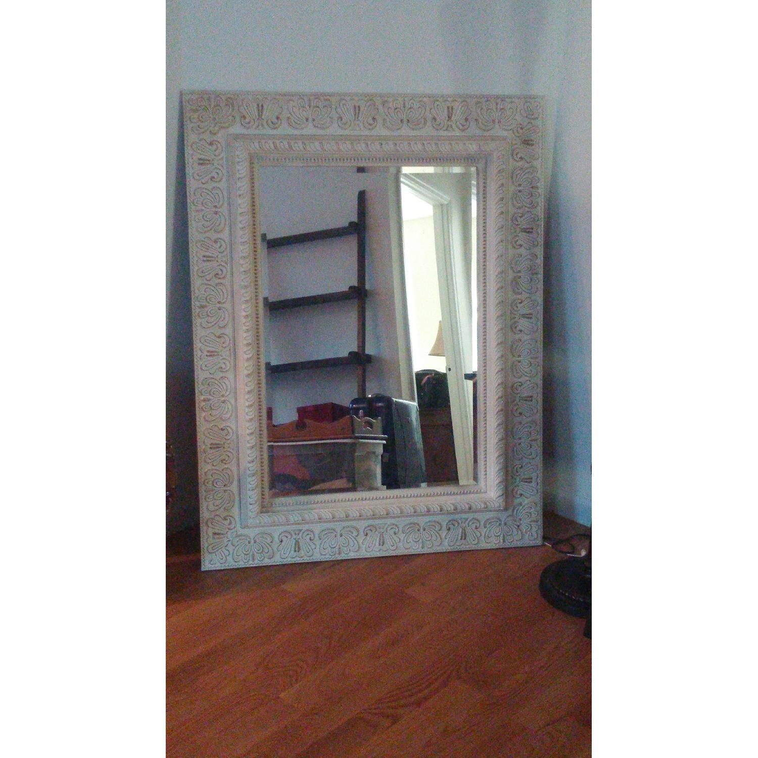 Wall Mirror w/ Carved Ivory Frame - image-1