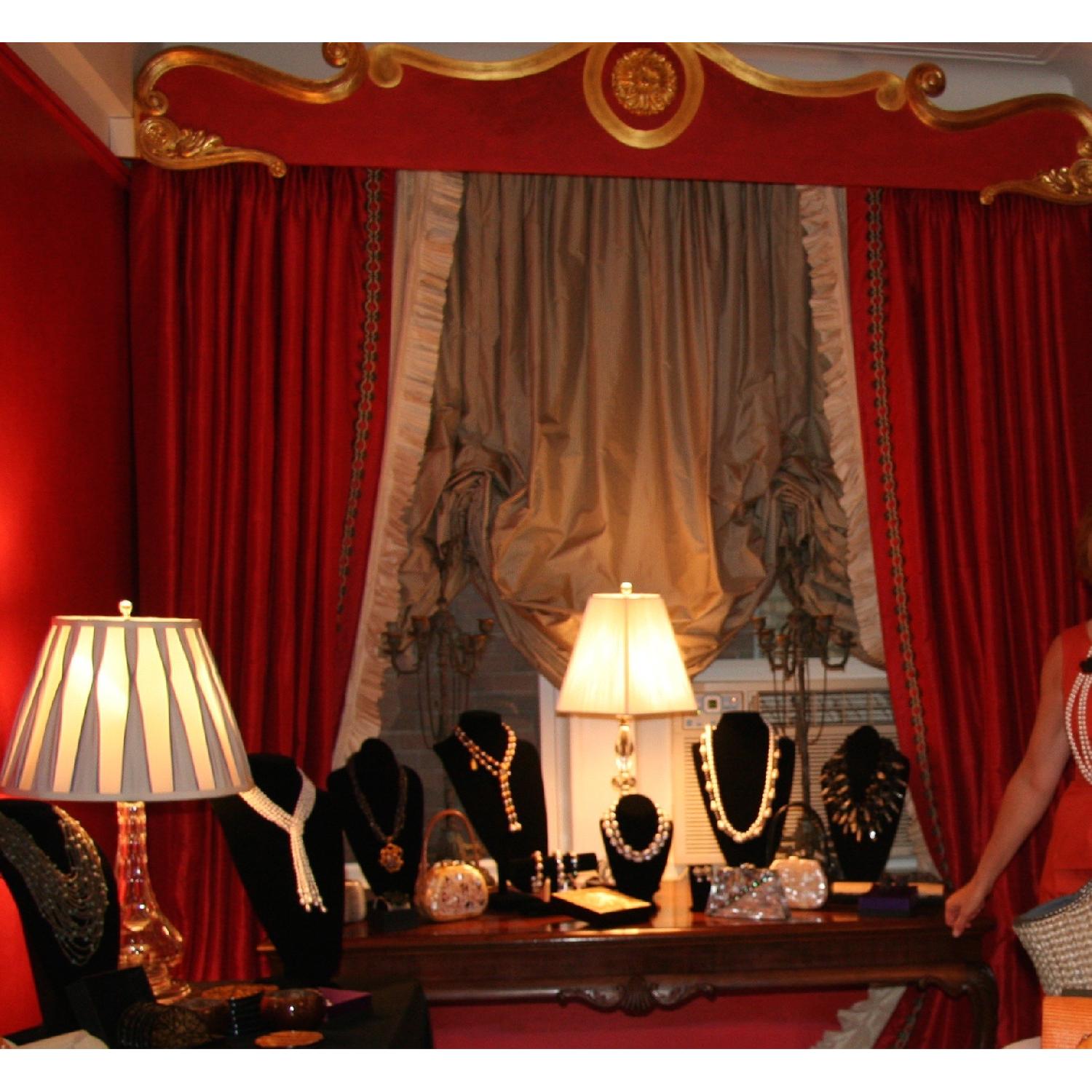 Striped Silk Roman Shade - image-5