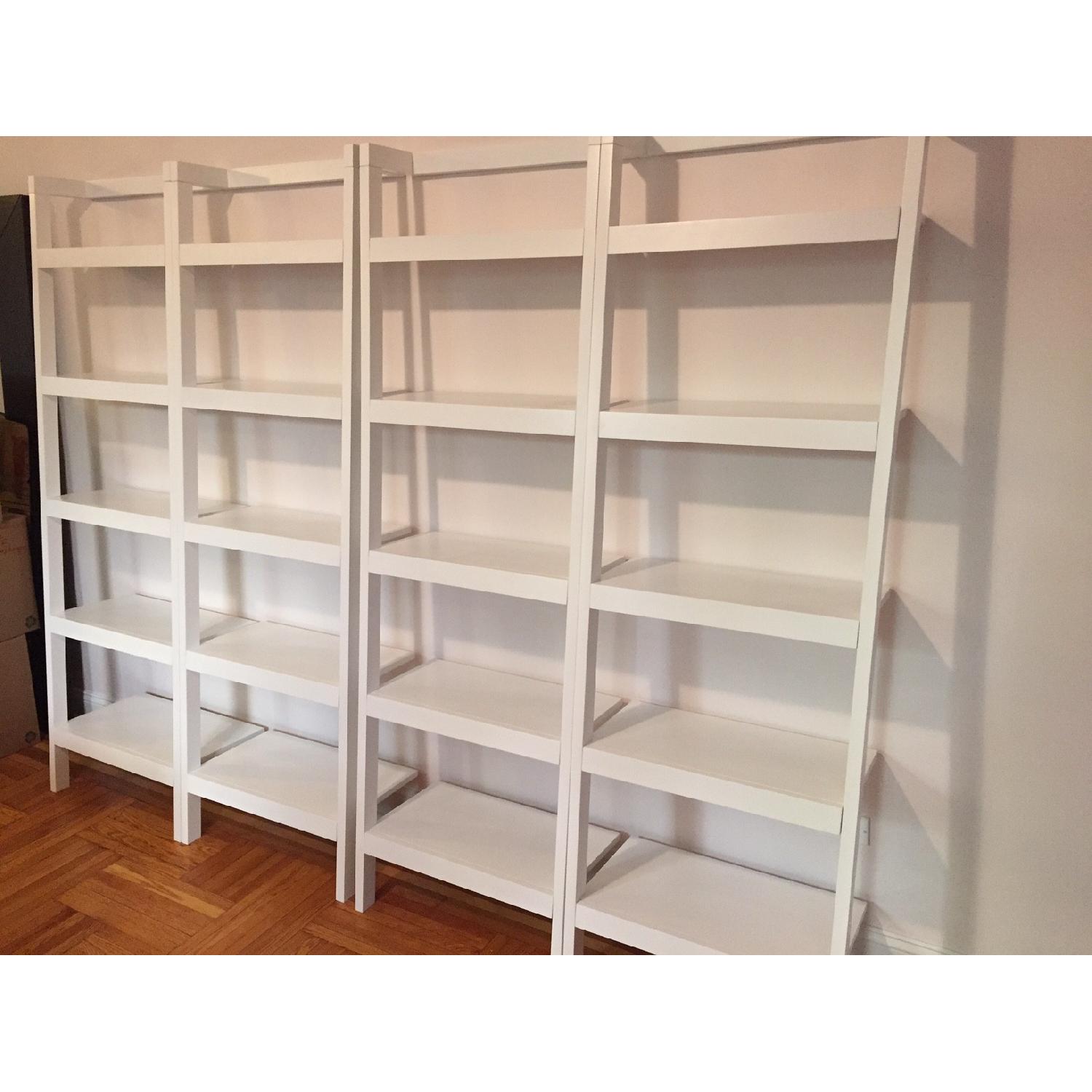 Crate & Barrel Sawyer White Leaning Bookcase 4 Available AptDeco