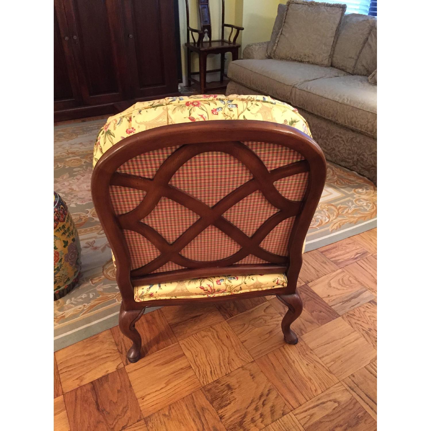 Calico Corners Chinoiserie Chairs + Matching Ottoman - image-3