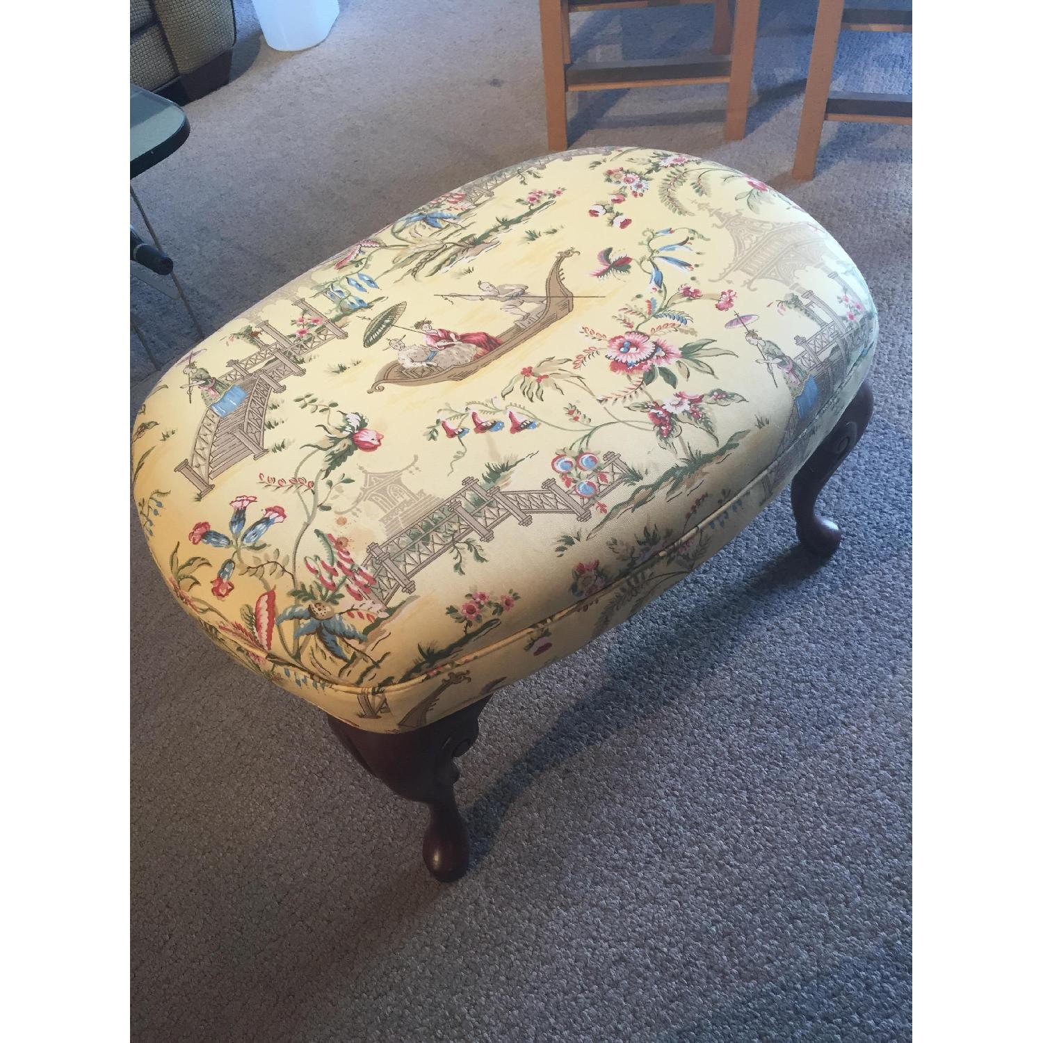Calico Corners Chinoiserie Chairs + Matching Ottoman - image-4