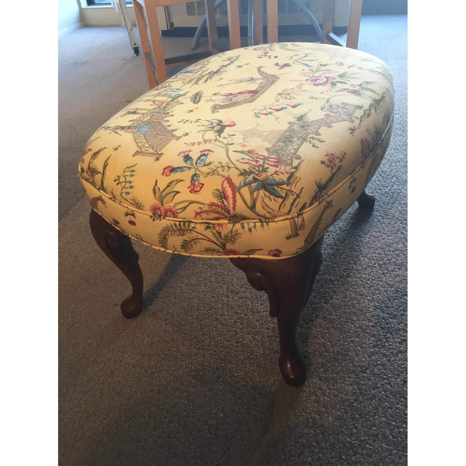 Calico Corners Chinoiserie Chairs + Matching Ottoman - image-5