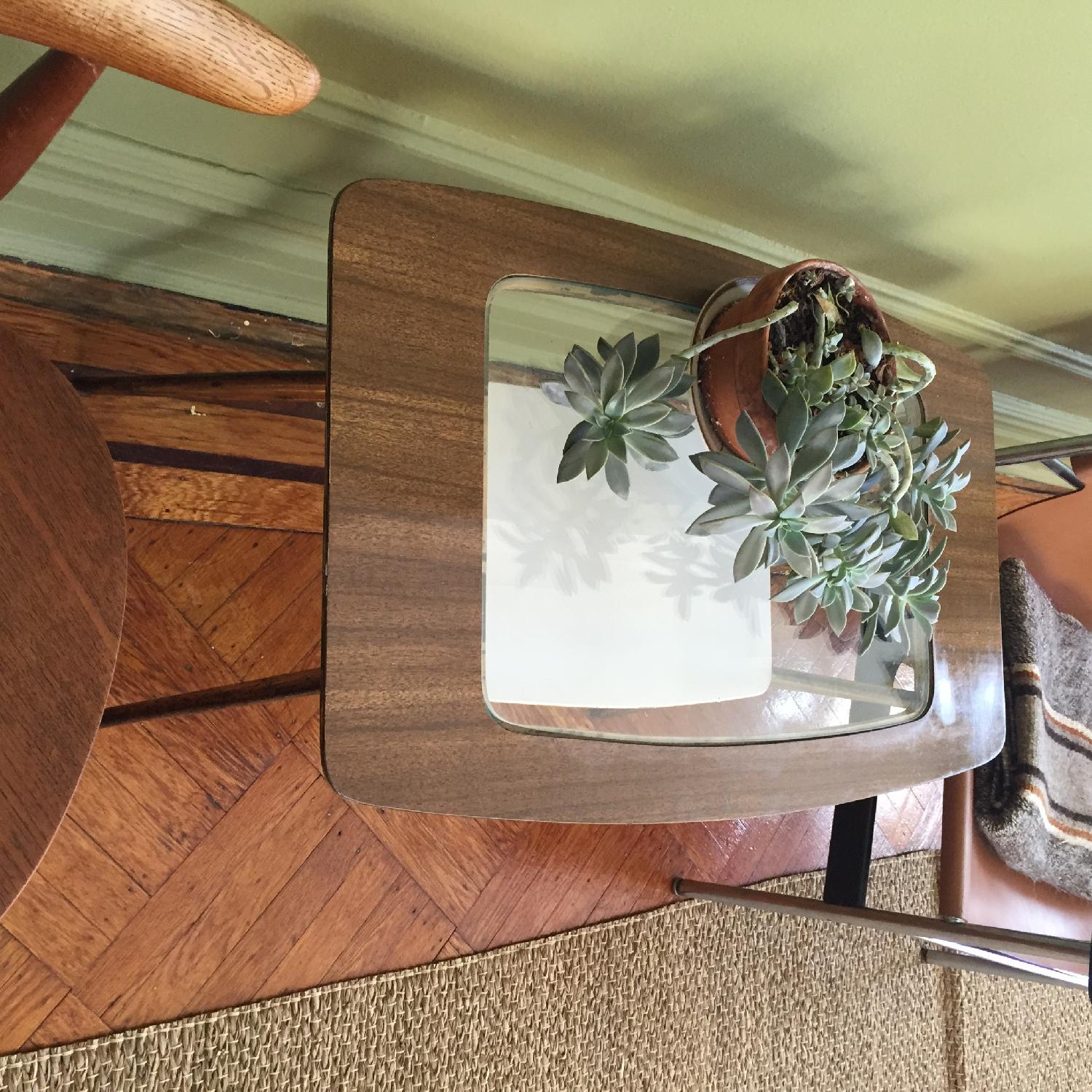 Mid-Century Modern Side Table w/ Brass Legs - image-7