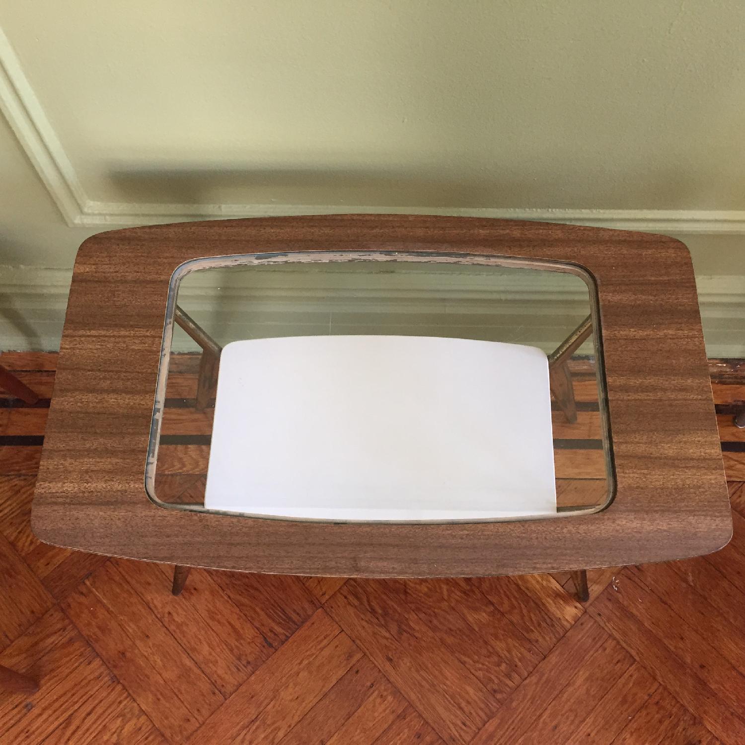 Mid-Century Modern Side Table w/ Brass Legs - image-8