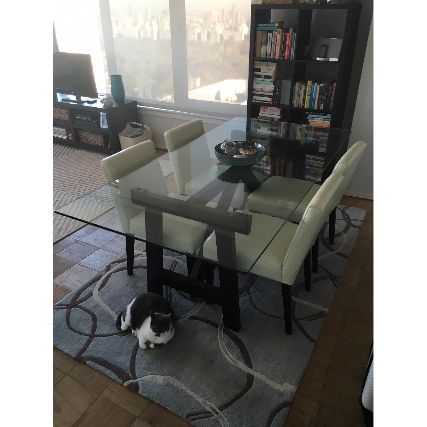 West Elm Glass-Top Dining Table - image-2