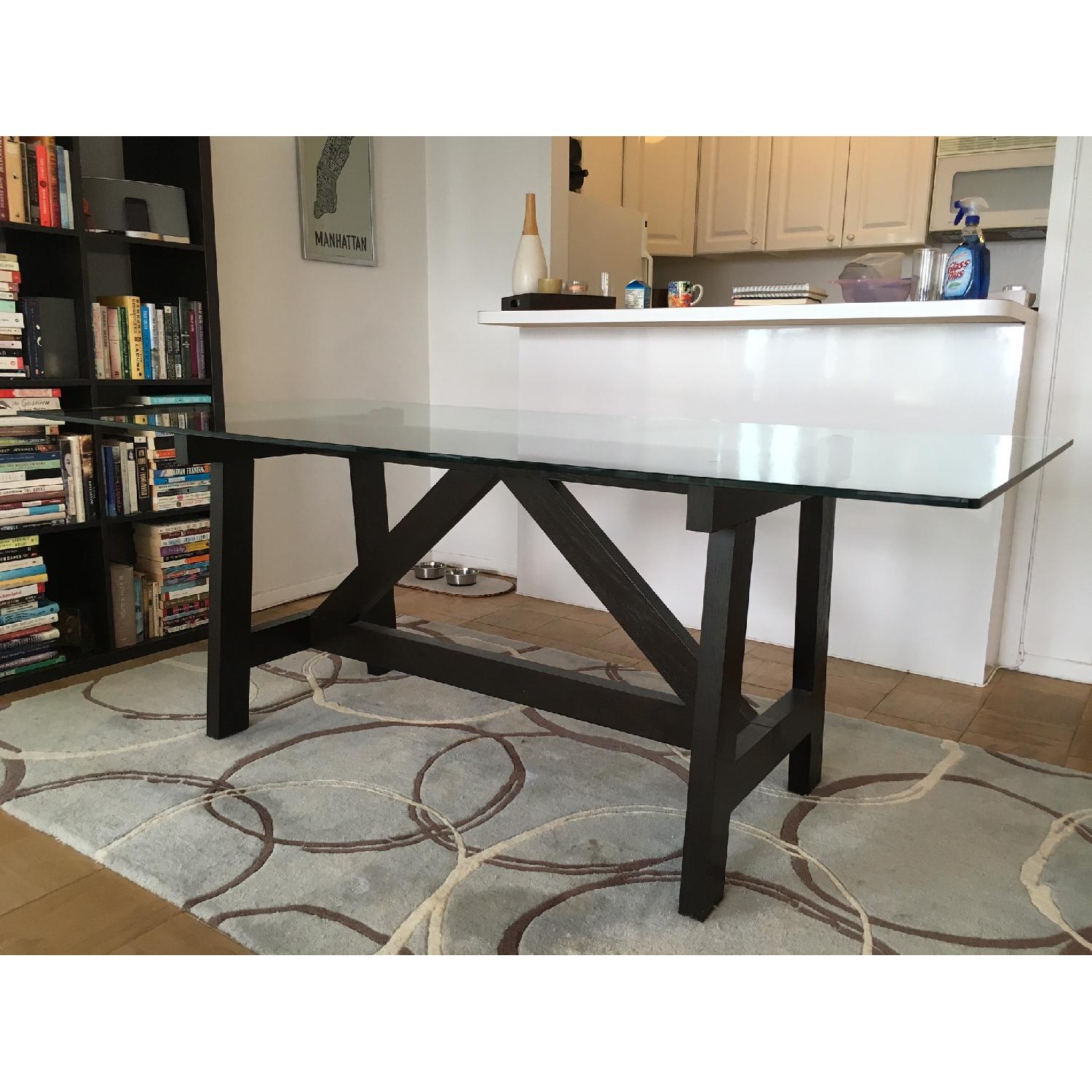 West Elm Glass-Top Dining Table - image-3