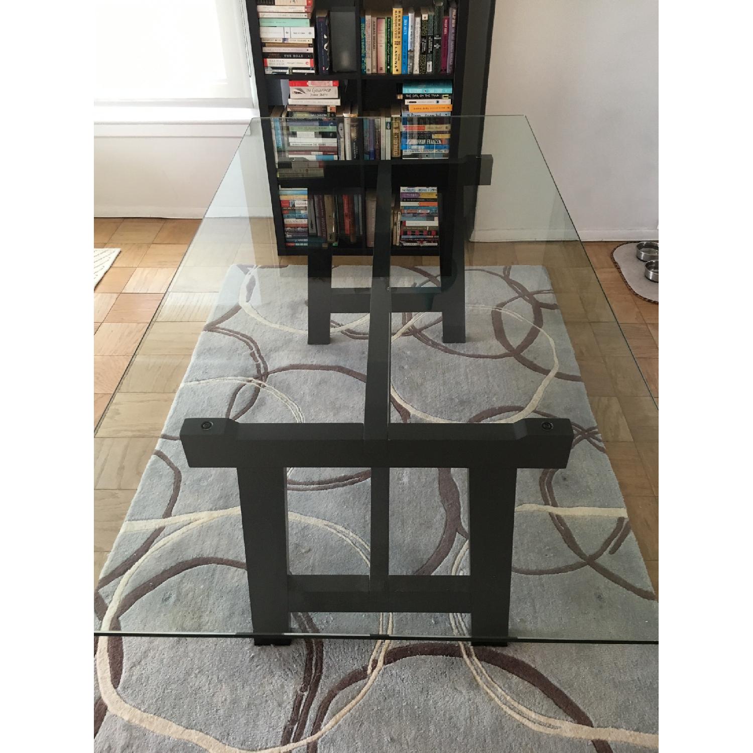 West Elm GlassTop Dining Table AptDeco