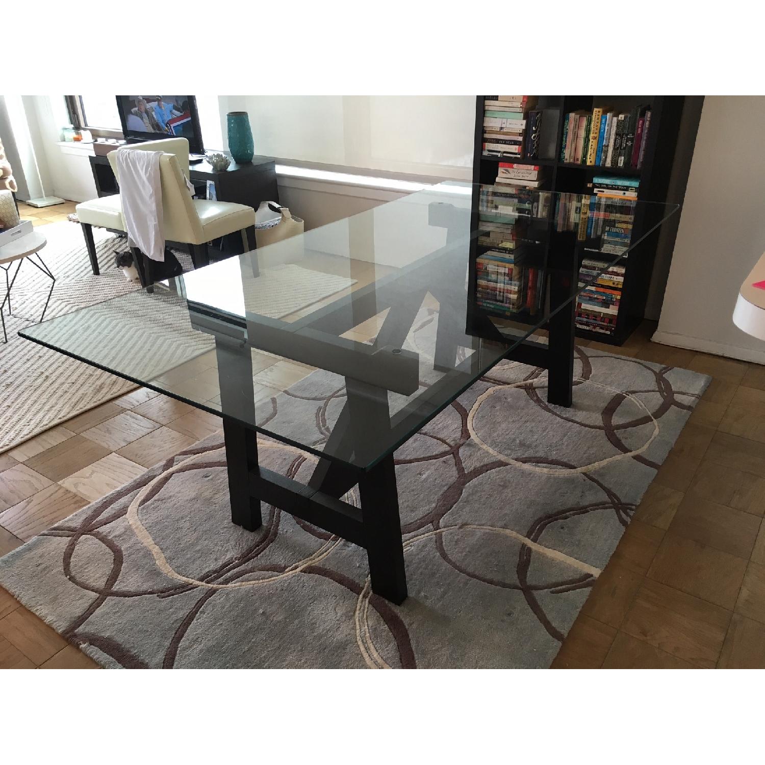 West Elm GlassTop Dining Table AptDeco