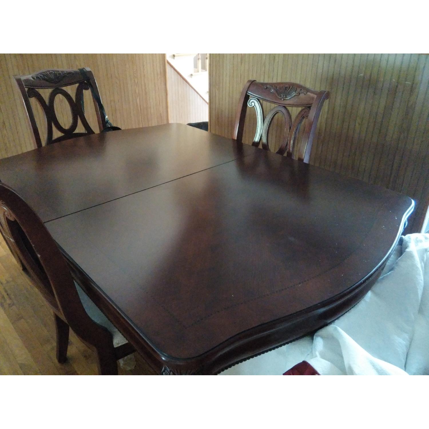 Fortunoff Cherry Wod Dining Table w/ 8 Chairs + China Buffet - image-4