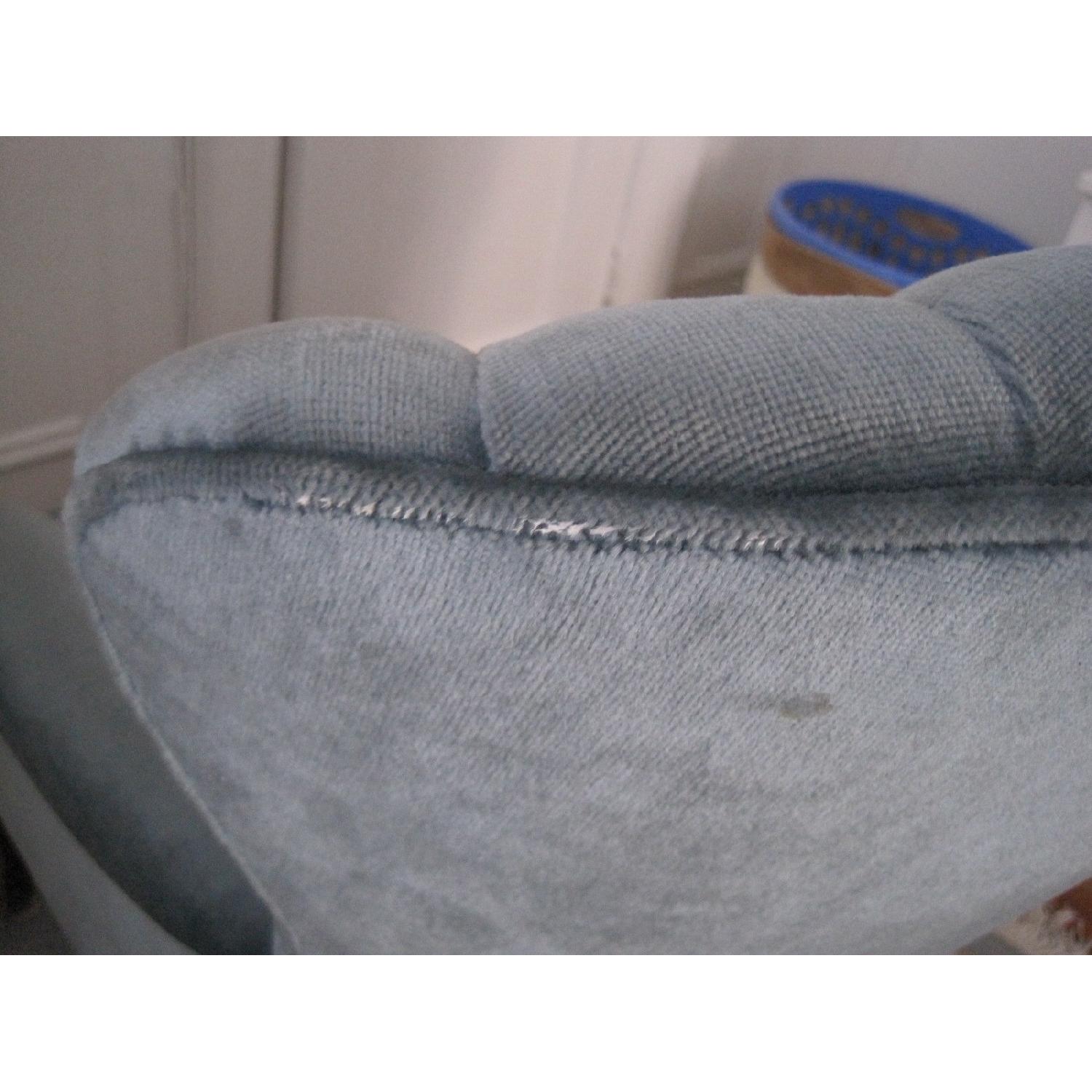 Crushed Blue Velvet Armchair - image-6