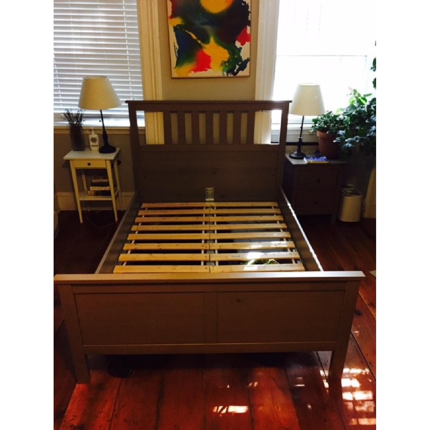 Ikea Hemnes GrayBrown Full Bed Frame AptDeco