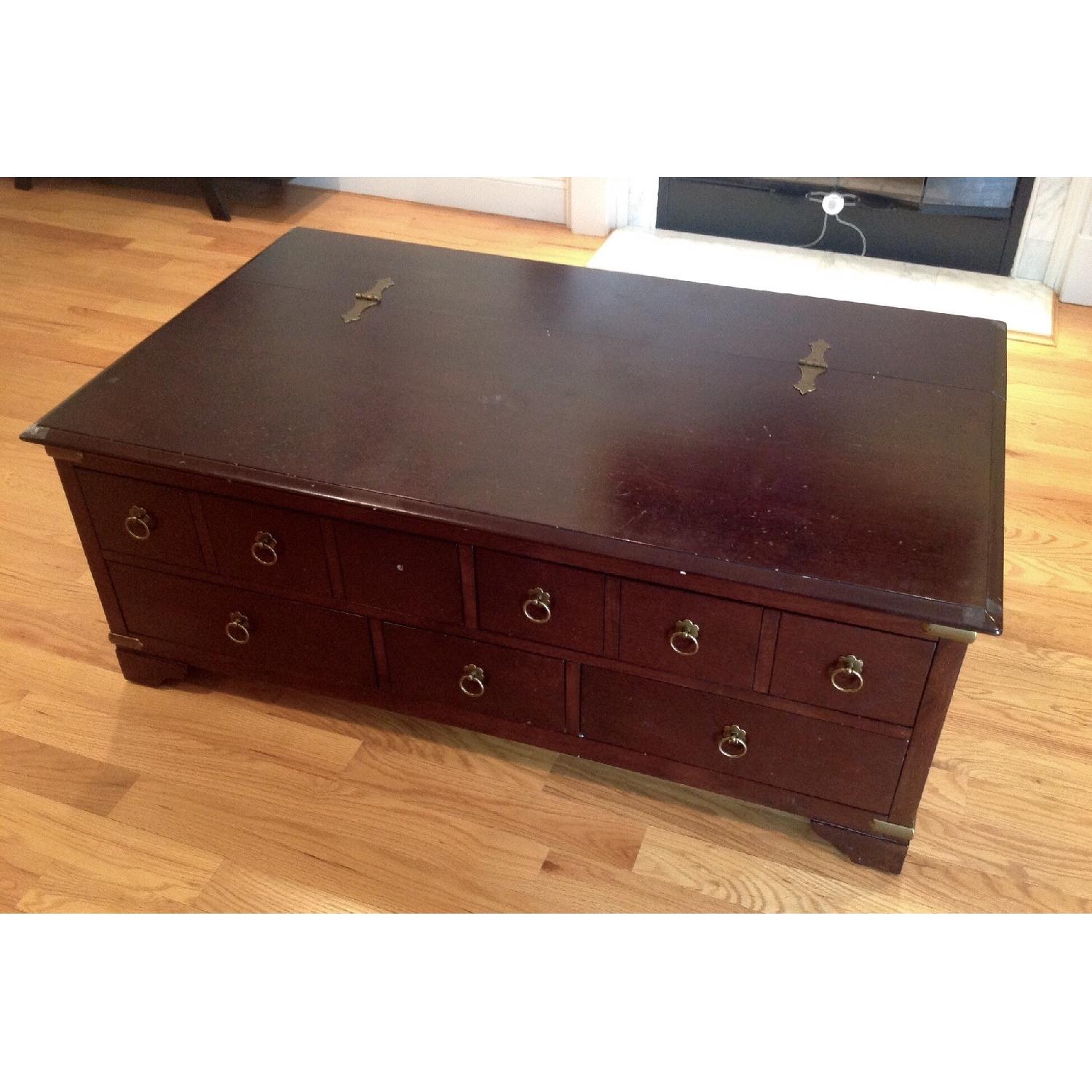 Raymour & Flanigan Vintage Trunk Style Coffee Table + 2 End Tables