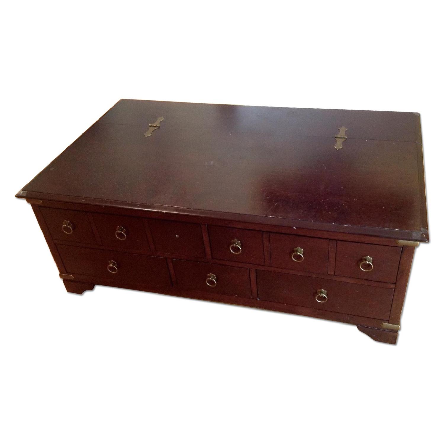 Raymour & Flanigan Vintage Trunk Style Coffee Table + 2 End Tables