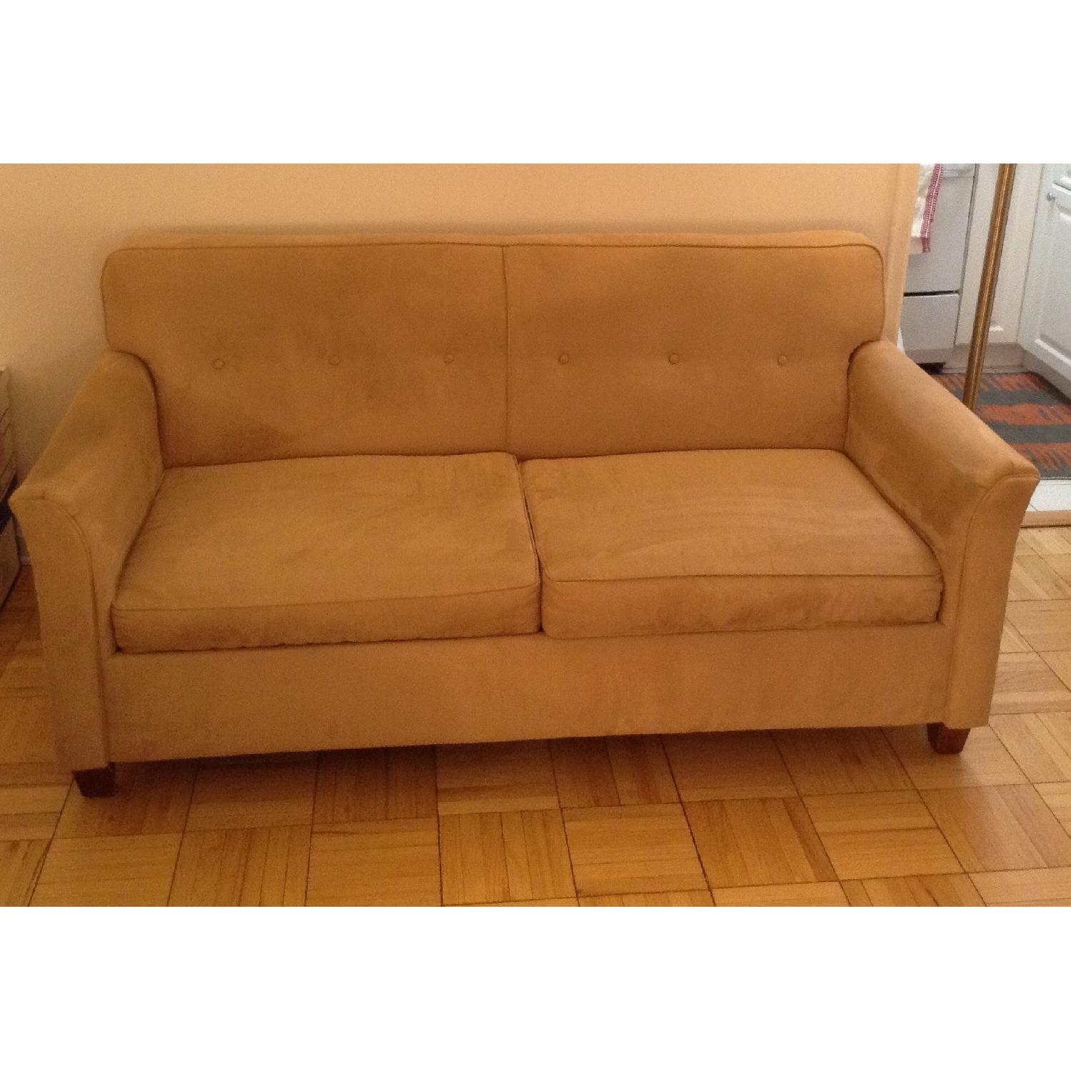 JC Penney Microfiber Apartment/Full Size Sleeper Sofa - image-1