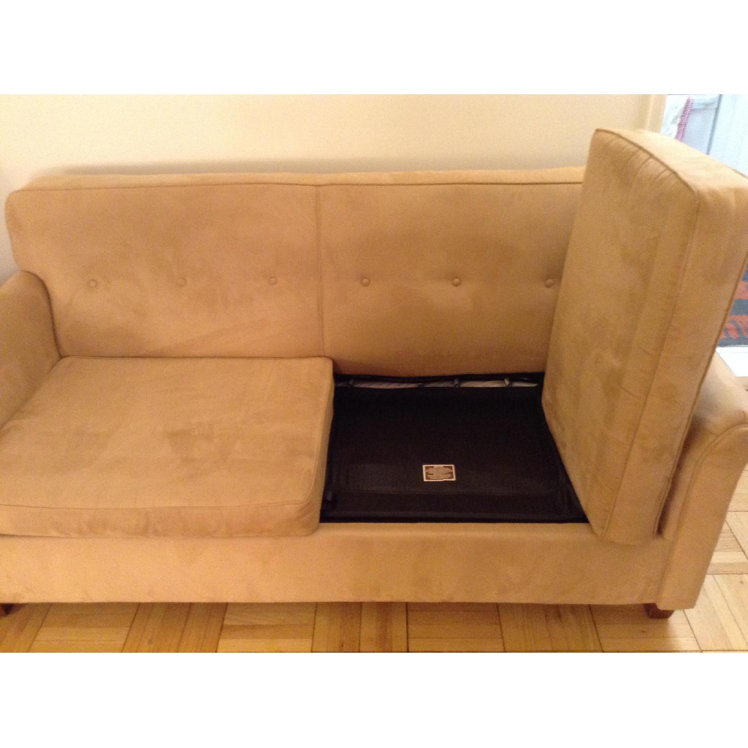 JC Penney Microfiber Apartment/Full Size Sleeper Sofa - image-5