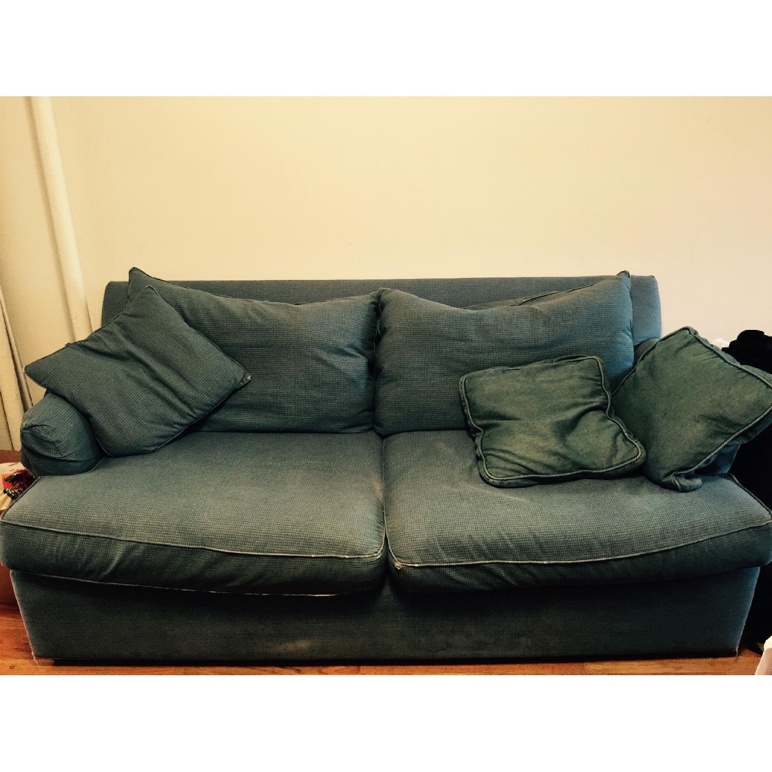 Ethan Allen Blue Couch - image-1