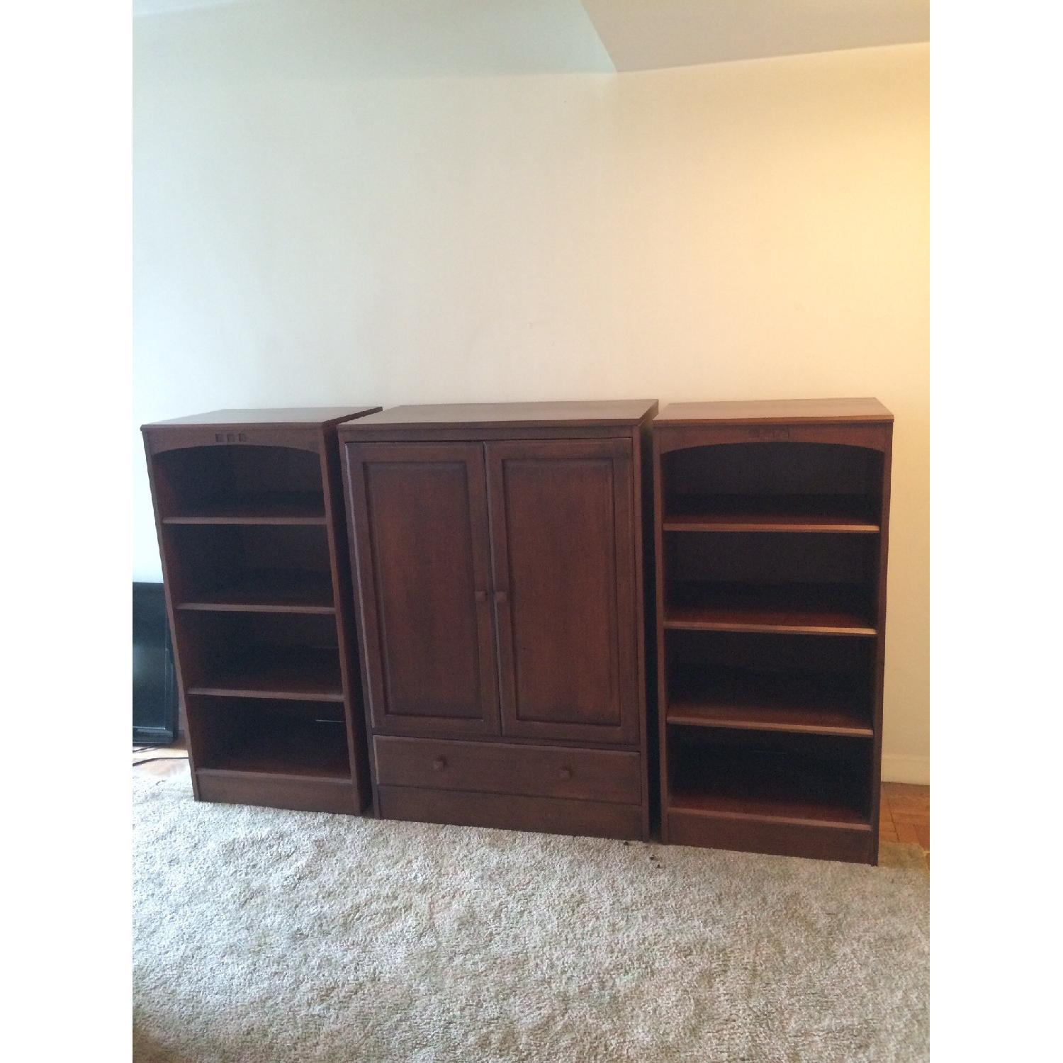 Ethan Allen TV Storage with Pocket Doors - image-1