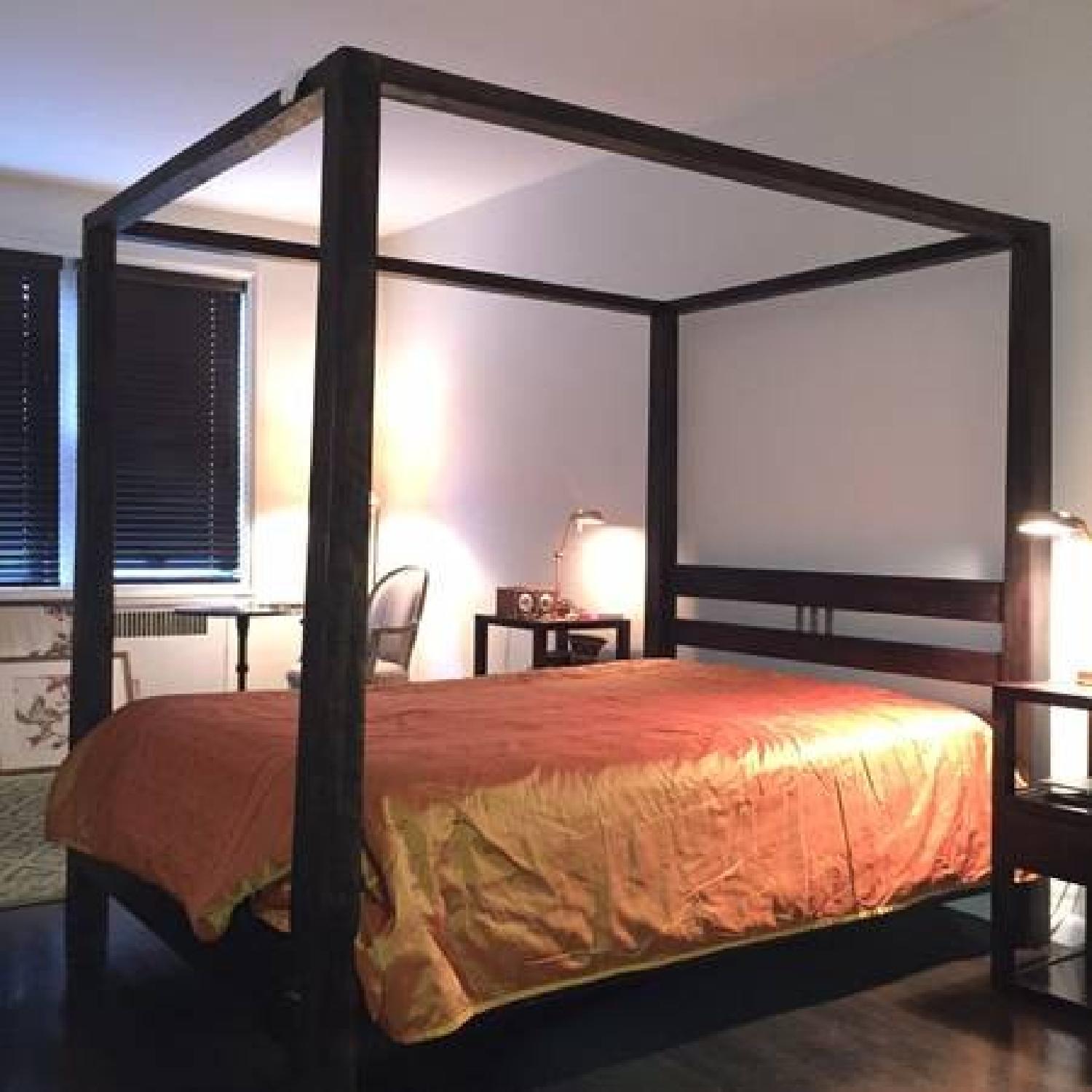 Solid Reclaimed Teak Wood Four Poster Queen Size Bed AptDeco