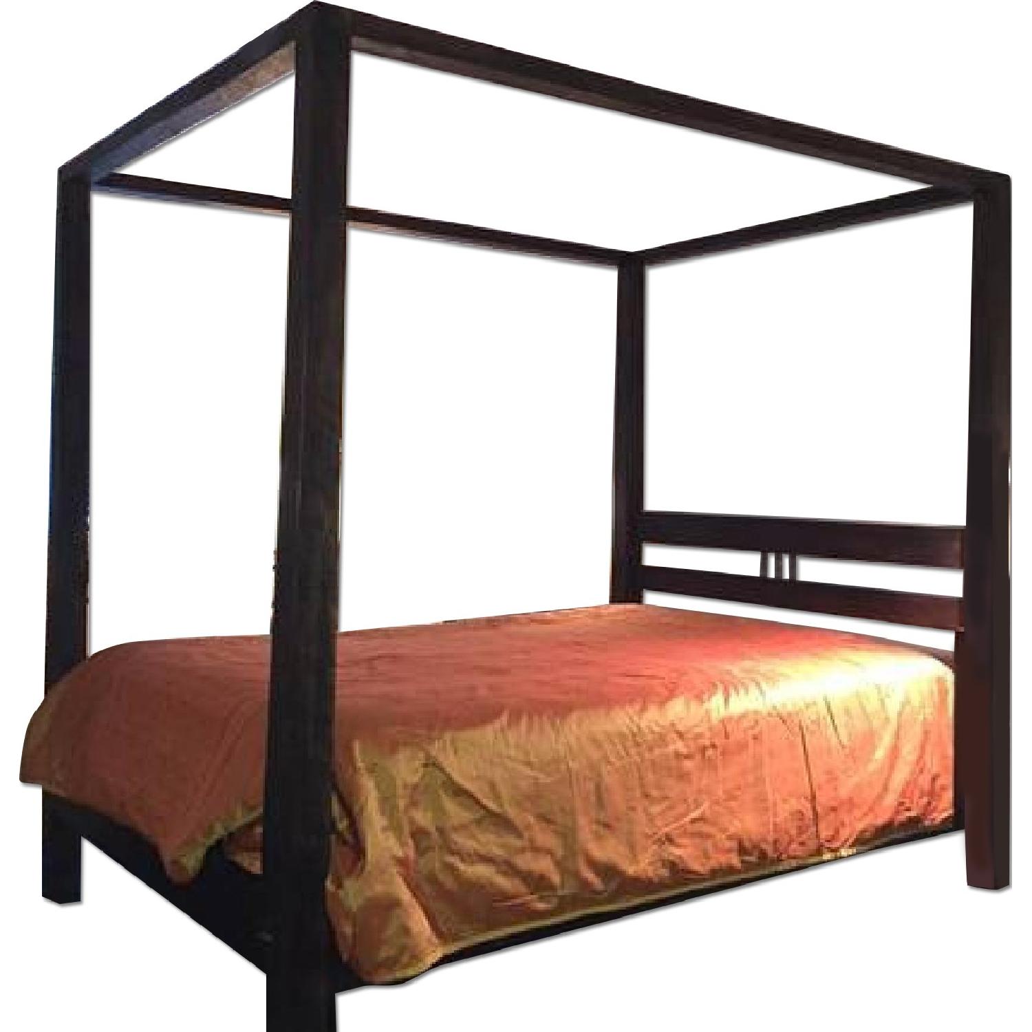 Solid Reclaimed Teak Wood Four Poster Queen Size Bed AptDeco