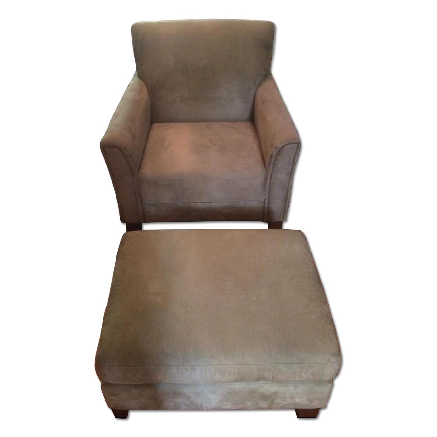 Light Green Arm Chair and Ottoman - image-0