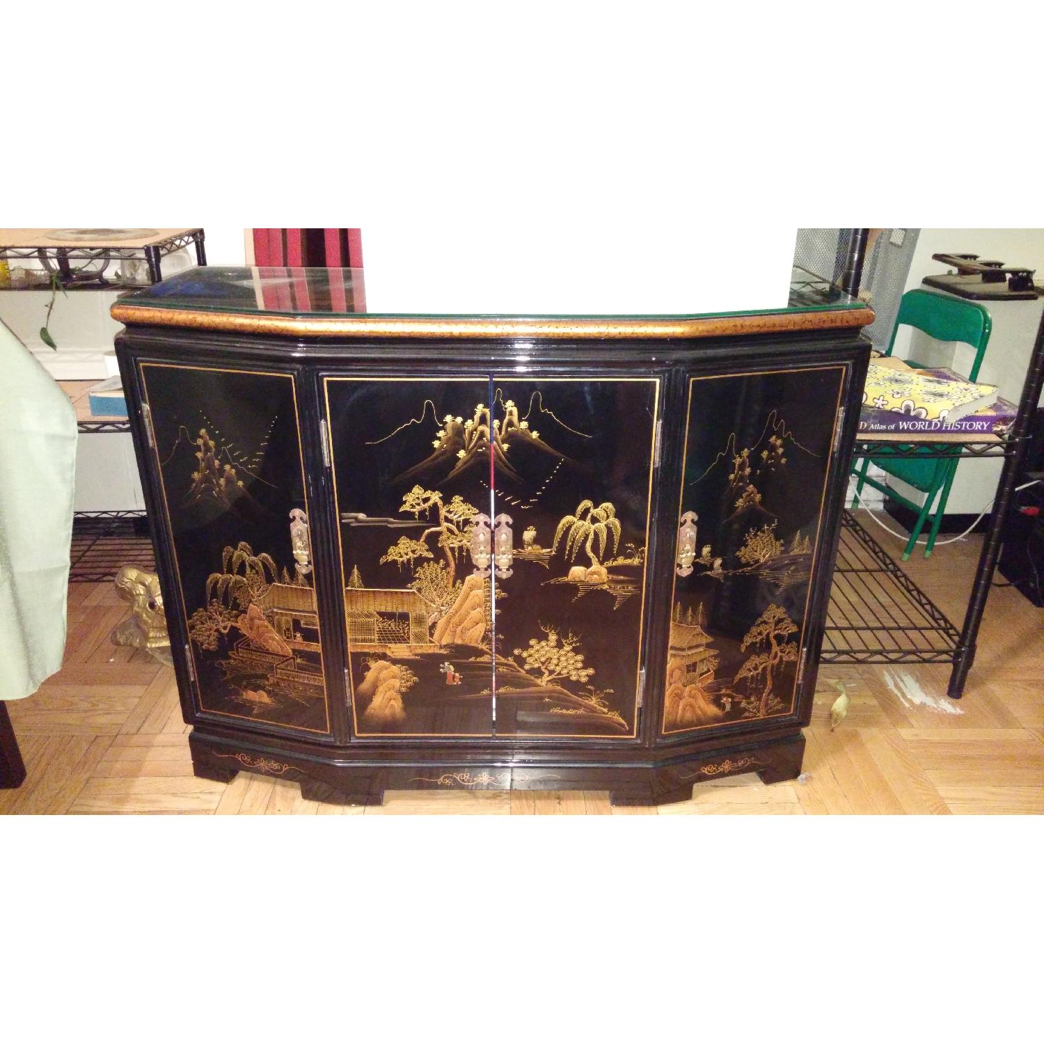 Vintage Chinese Lacquer Cabinet - image-1