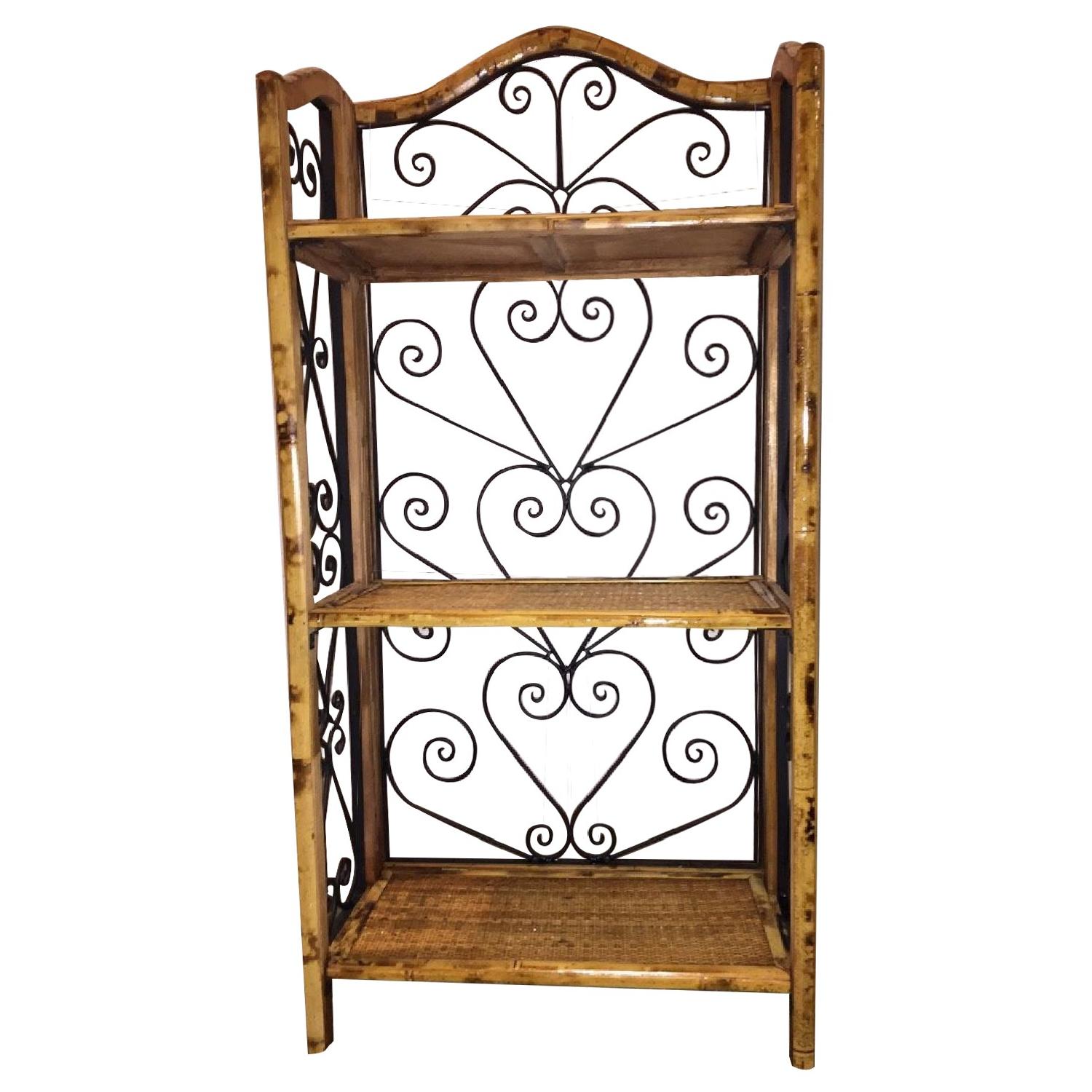 Iron and Bamboo Bookshelf - image-0