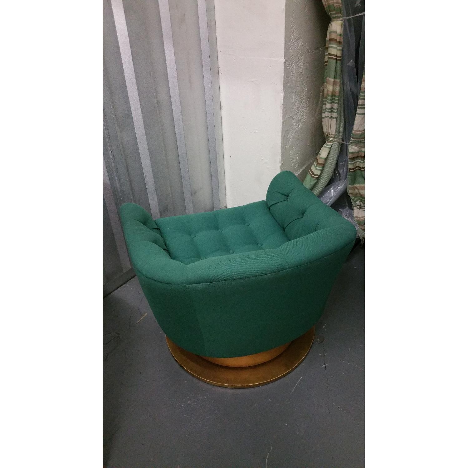 Emerald Green Swivel Tub Chairs Pair AptDeco