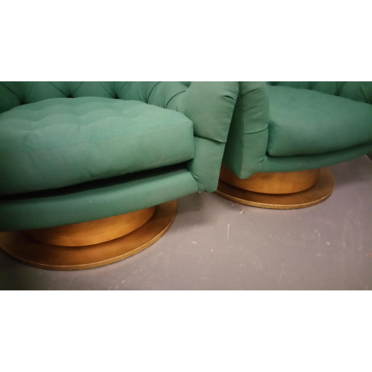 Emerald Green Swivel Tub Chairs - Pair - image-4