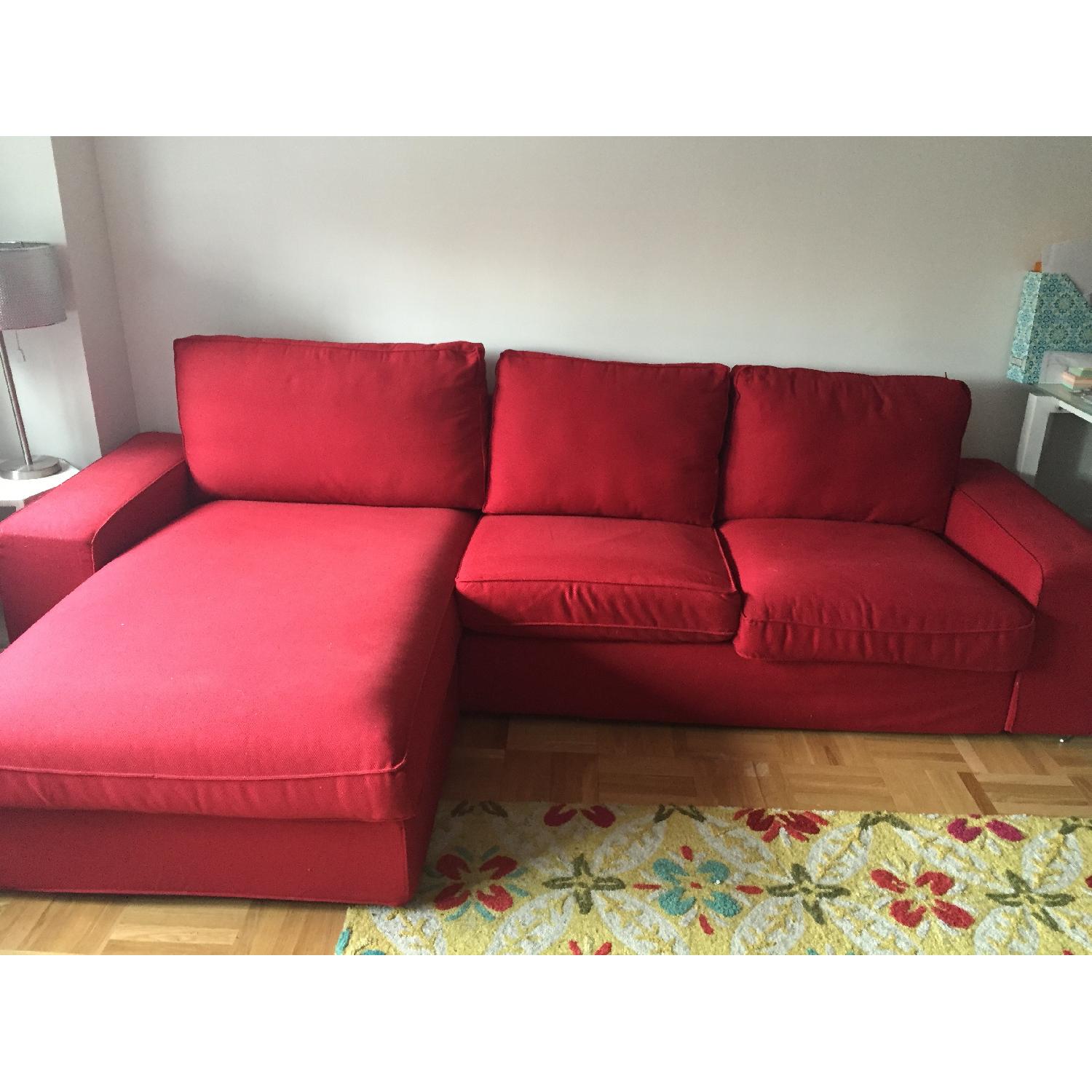Red Ikea Sofa - image-1