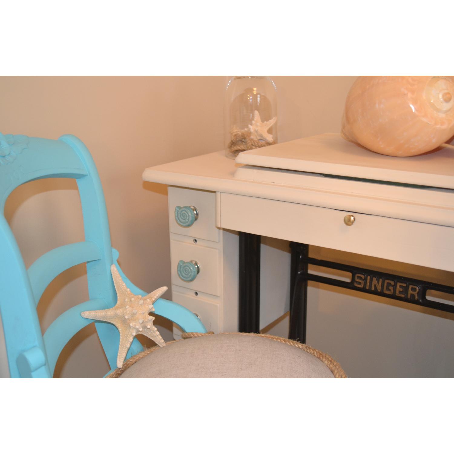 Singer Sewing Machine Vanity w/ Chair - image-1