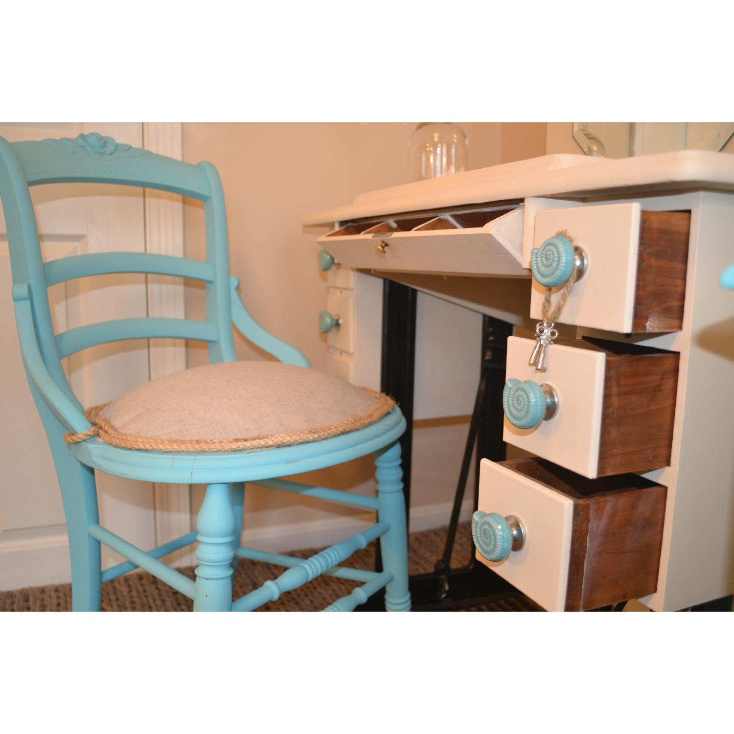 Singer Sewing Machine Vanity w/ Chair - image-2